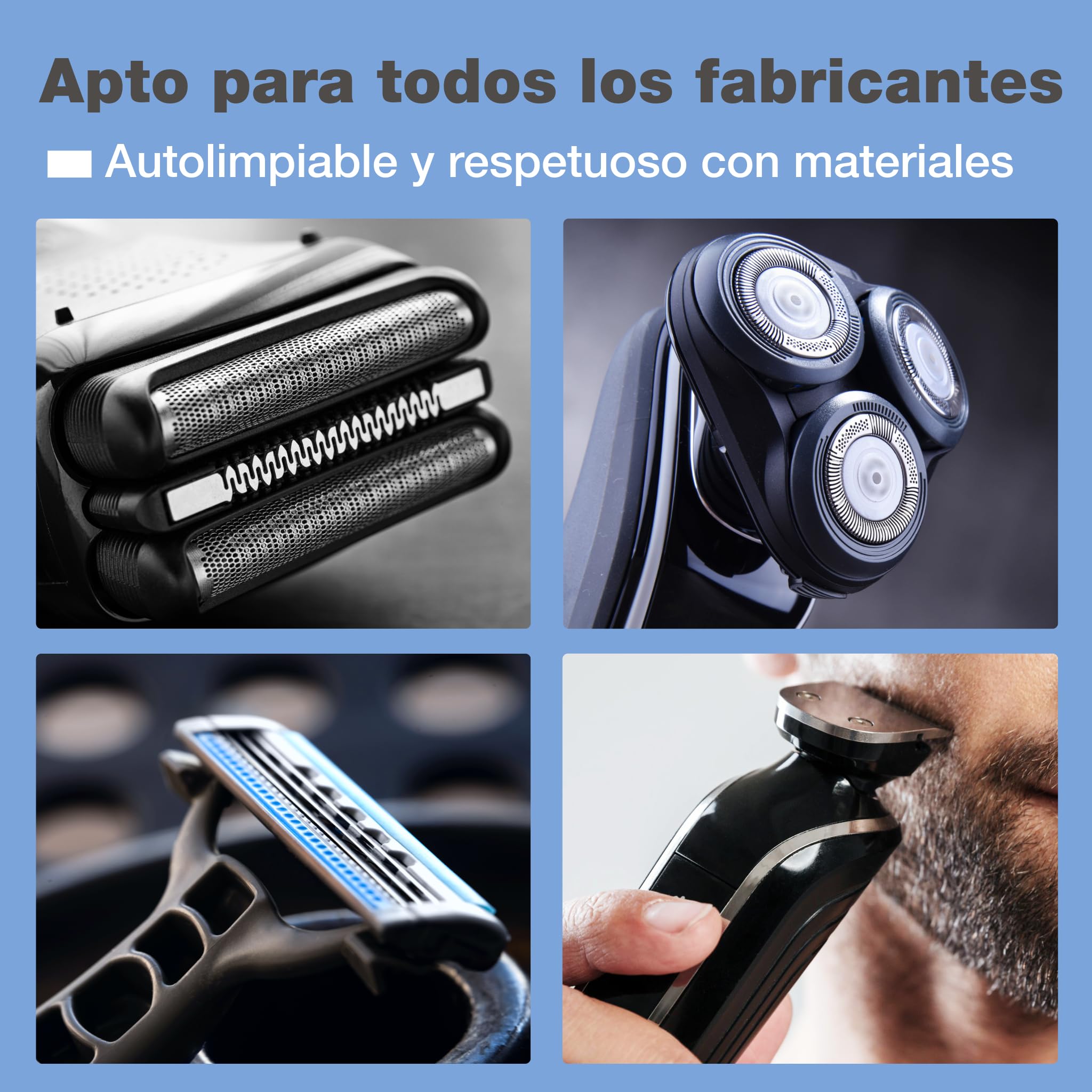 bio-chem Limpiador para cabezales de afeitado 3x 750 ml | Limpiador para cabezales de afeitado para hombres y mujeres - Apto para todas las marcas - Limpieza cabezales de afeitado