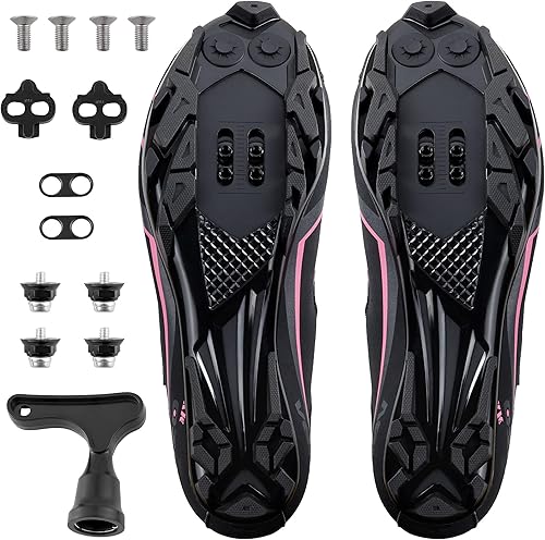 Miniatura 6 de Venzo Womens MTB Bike Bicycle Cycling Shoes with Multi-Function Clip-Less Pedals & Cleats - Compatible with Shimano SPD & Crankbrother System