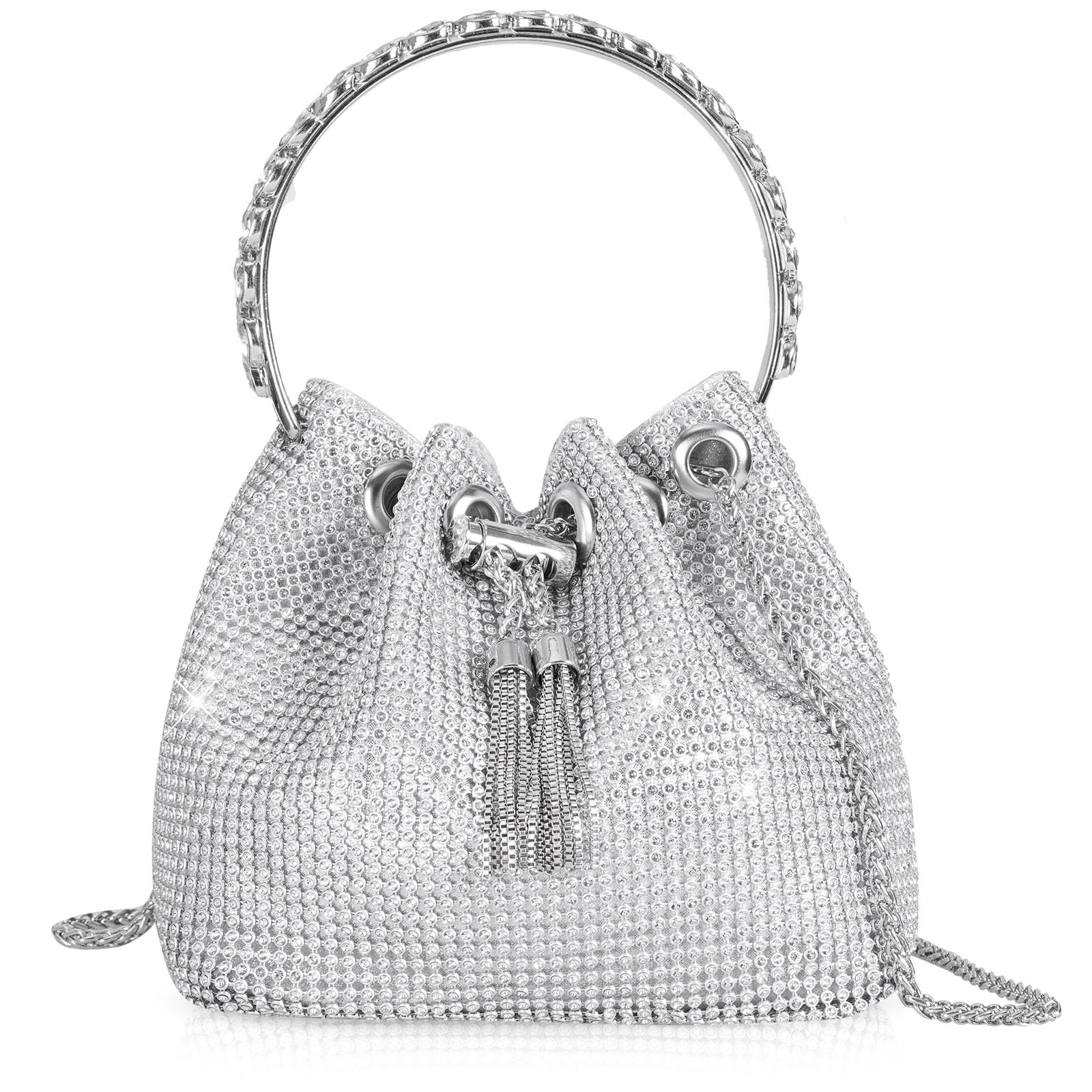 Desy & Feeci Women's Rhinestone Clutch Evening Bags Sparkly Glitter, Bling Rhinestone Purses for Women