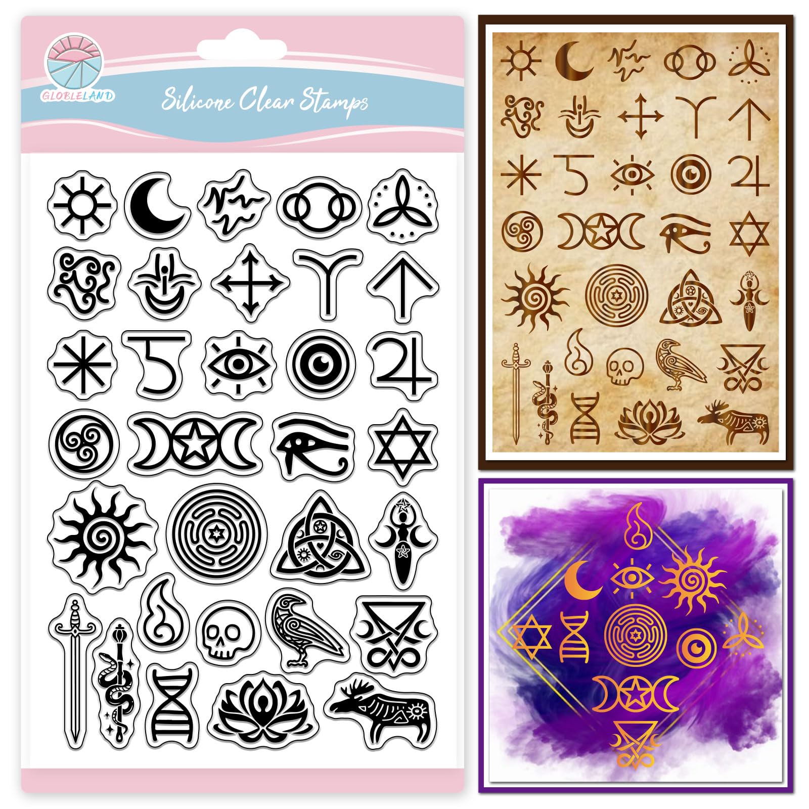 Tampon Transparent Sorcellerie - Lot De 1 Plaque Silicone Motifs Magie, Divination, Pour Scrapbooking, Cartes Créatives