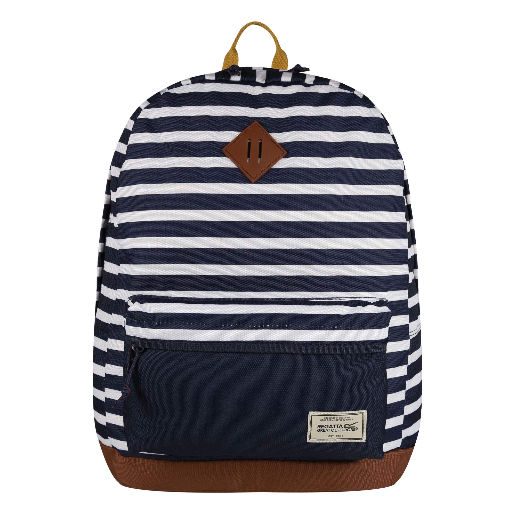 RegattaStamford' Recycled Polyester Fabric Inner Security Pocket Beach Bag Rucksacks - Navy Stripe, Single