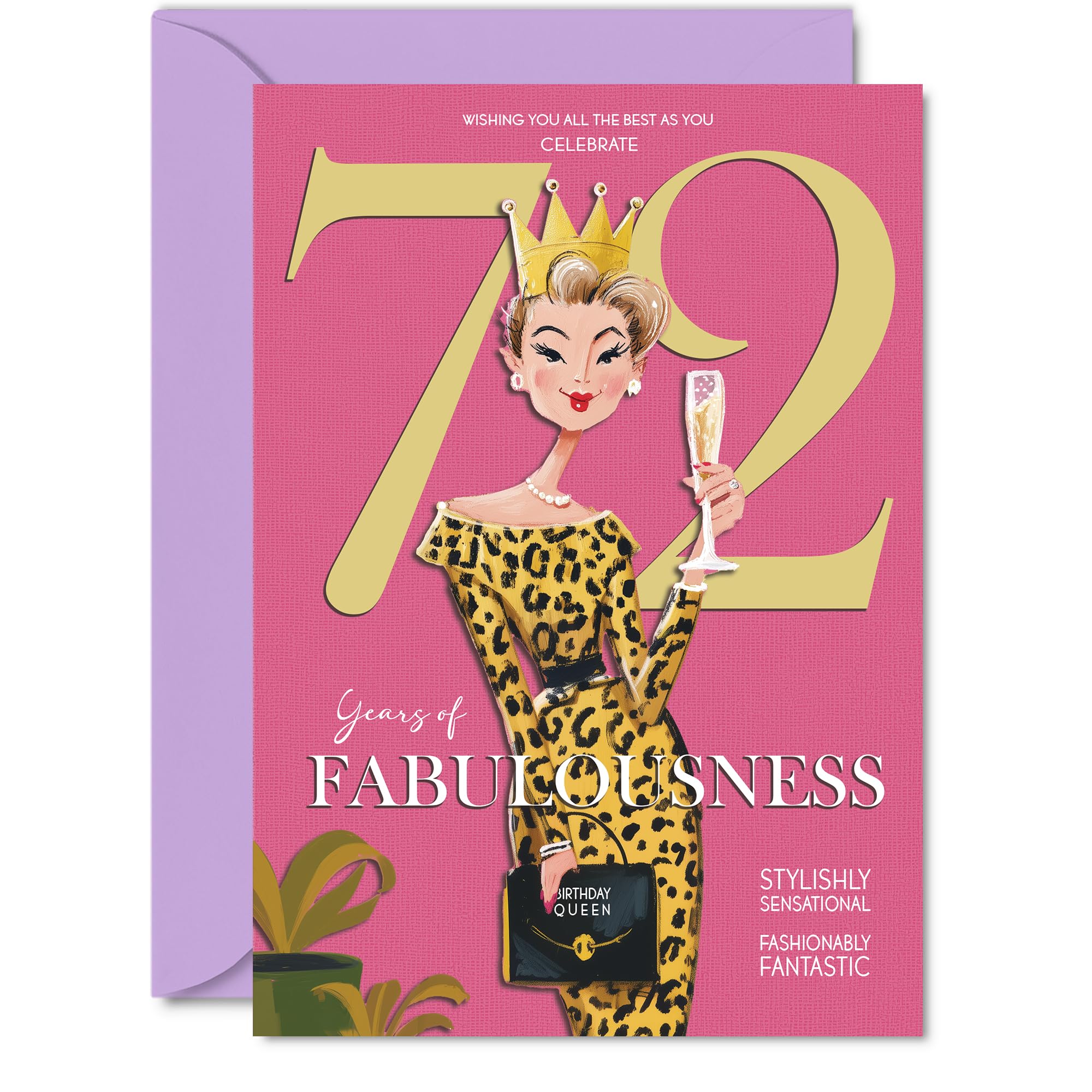72nd Birthday Cards for Women - Years Of Fabulousness - Happy Birthday Card for 72 Year Old Woman Wife Auntie Nan Granny, A5 Bday Greeting Cards