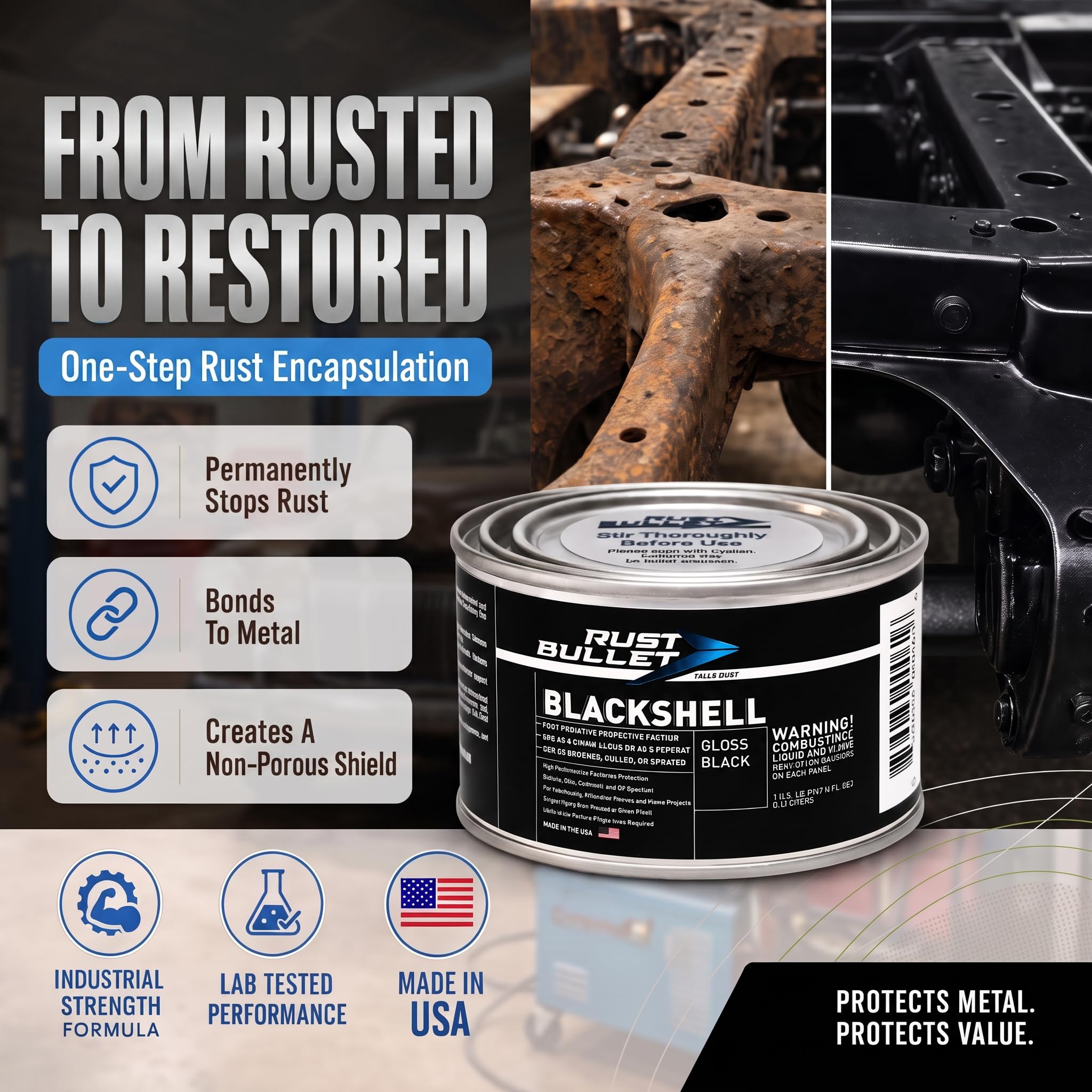 Rust Bullet BSQP BlackShell Rust Preventative and Protective
