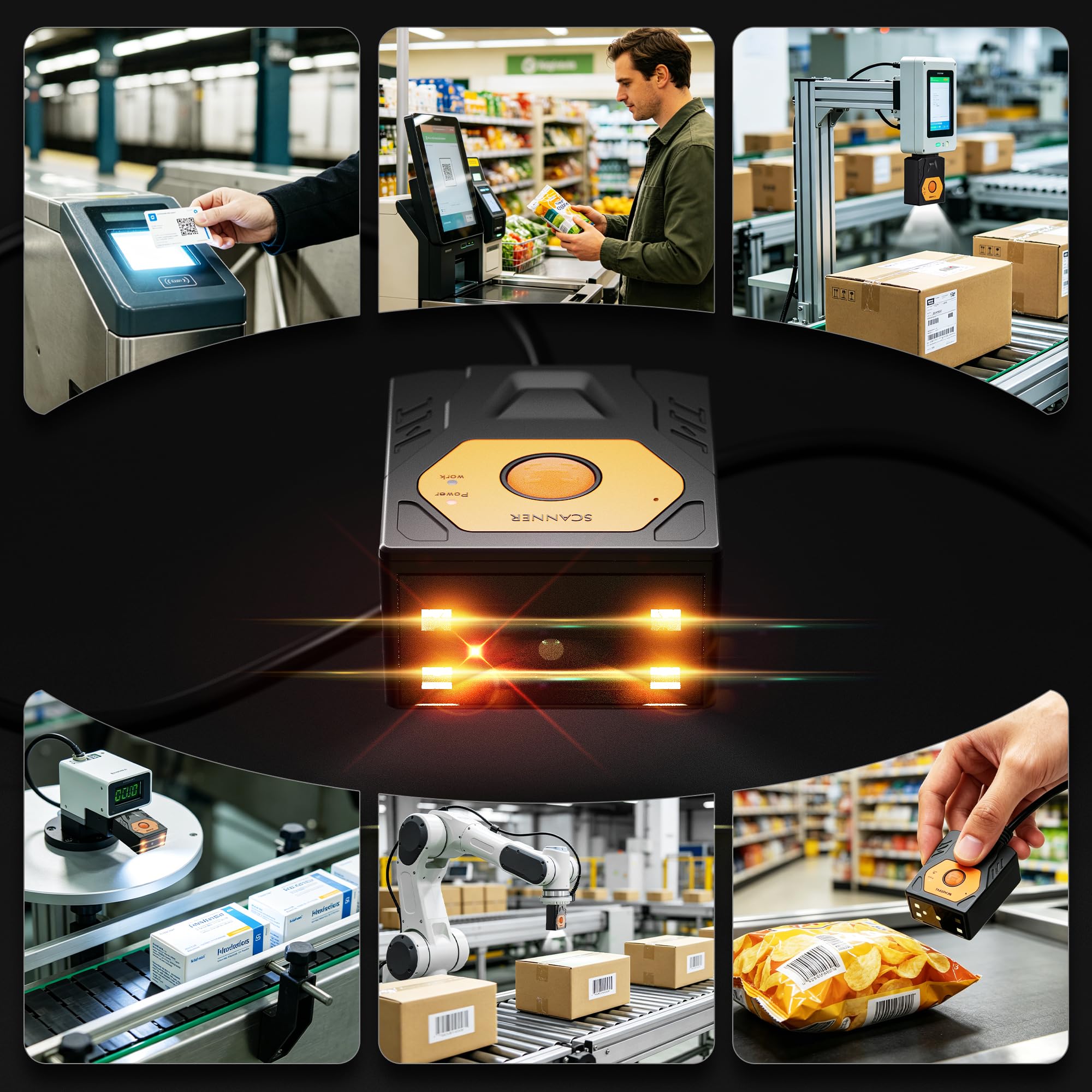 NETUM NT-480(RS232) Lector de código de barras integrado, escáner 2D de montaje fijo para códigos QR y 1D, módulo de escaneo omnidireccional manos libres para automatización industrial, quiosco, OEM y