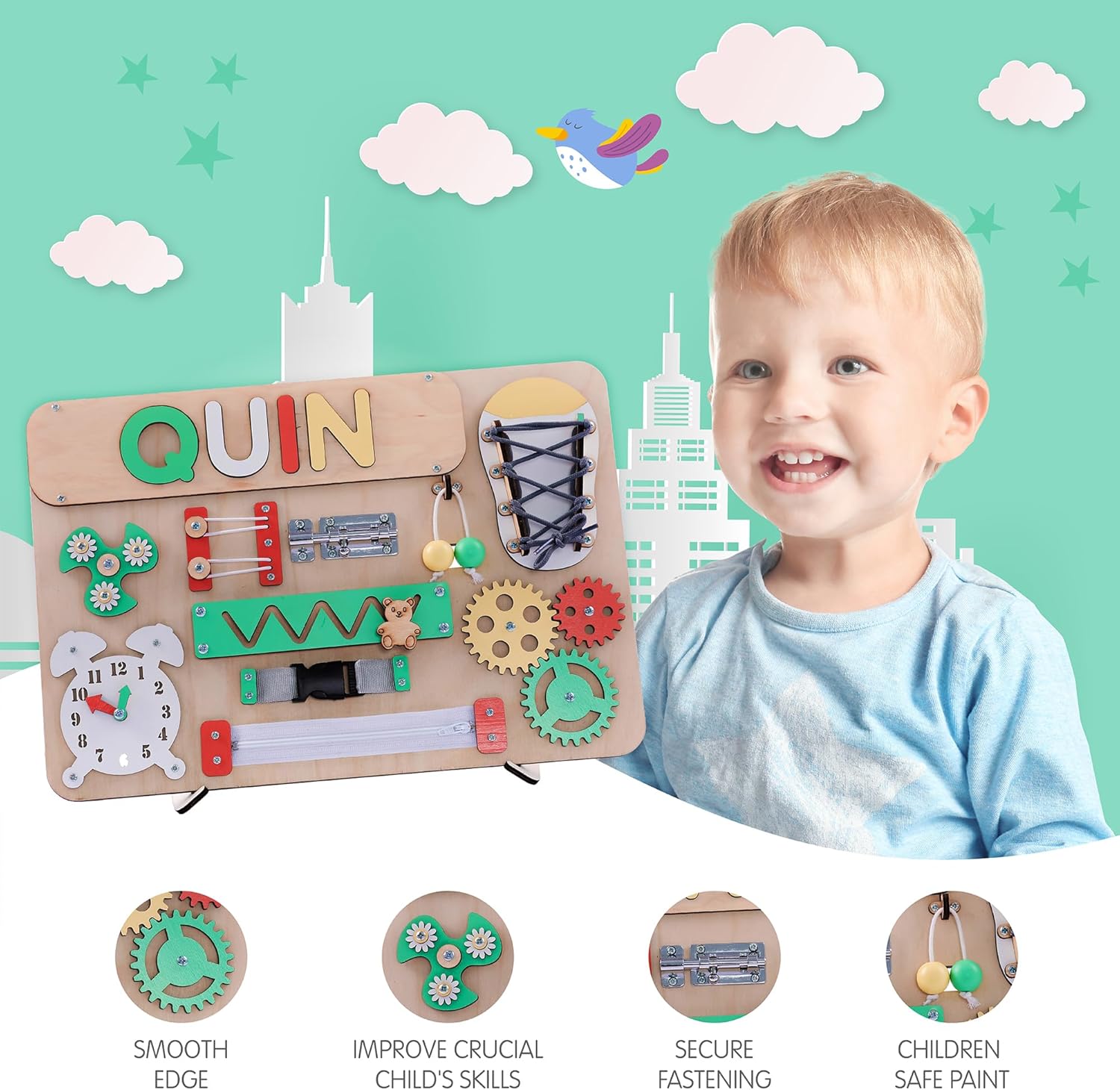 Customized Name Puzzle for Toddlers (Fixed I J Letters) – Delivered After Christmas, Personalized Toddlers Board, Educational Games Board for Kid 1–5 Years Old