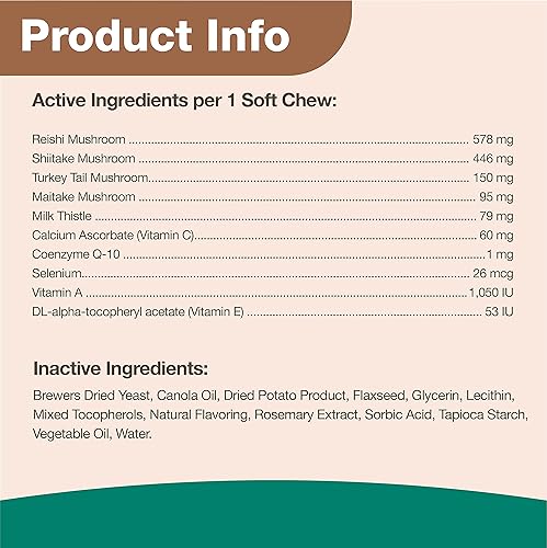 Miniatura 6 de NaturVet Mushroom Max Advanced Immune Support Suplemento para perros  Ayuda a fortalecer la inmunidad salud general para perros  Incluye setas