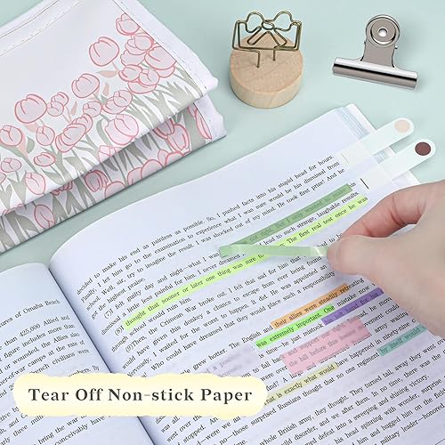 Miniatura 10 de 3000 unidades de cinta resaltadora transparente reutilizable, tiras de resaltado cortas, pestañas de índice, notas adhesivas estéticas para