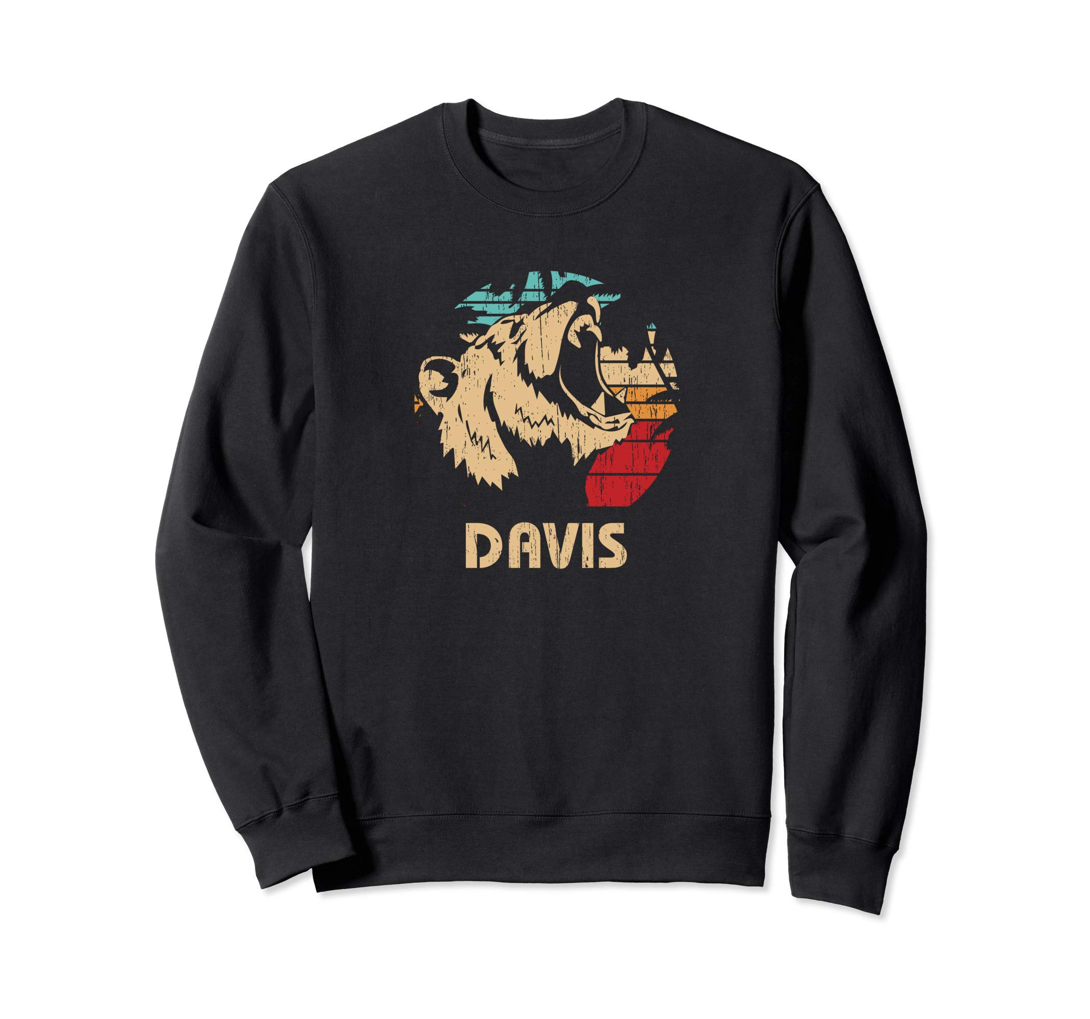 Davis Retro Bear Roaring Design - Davis California Sweatshirt