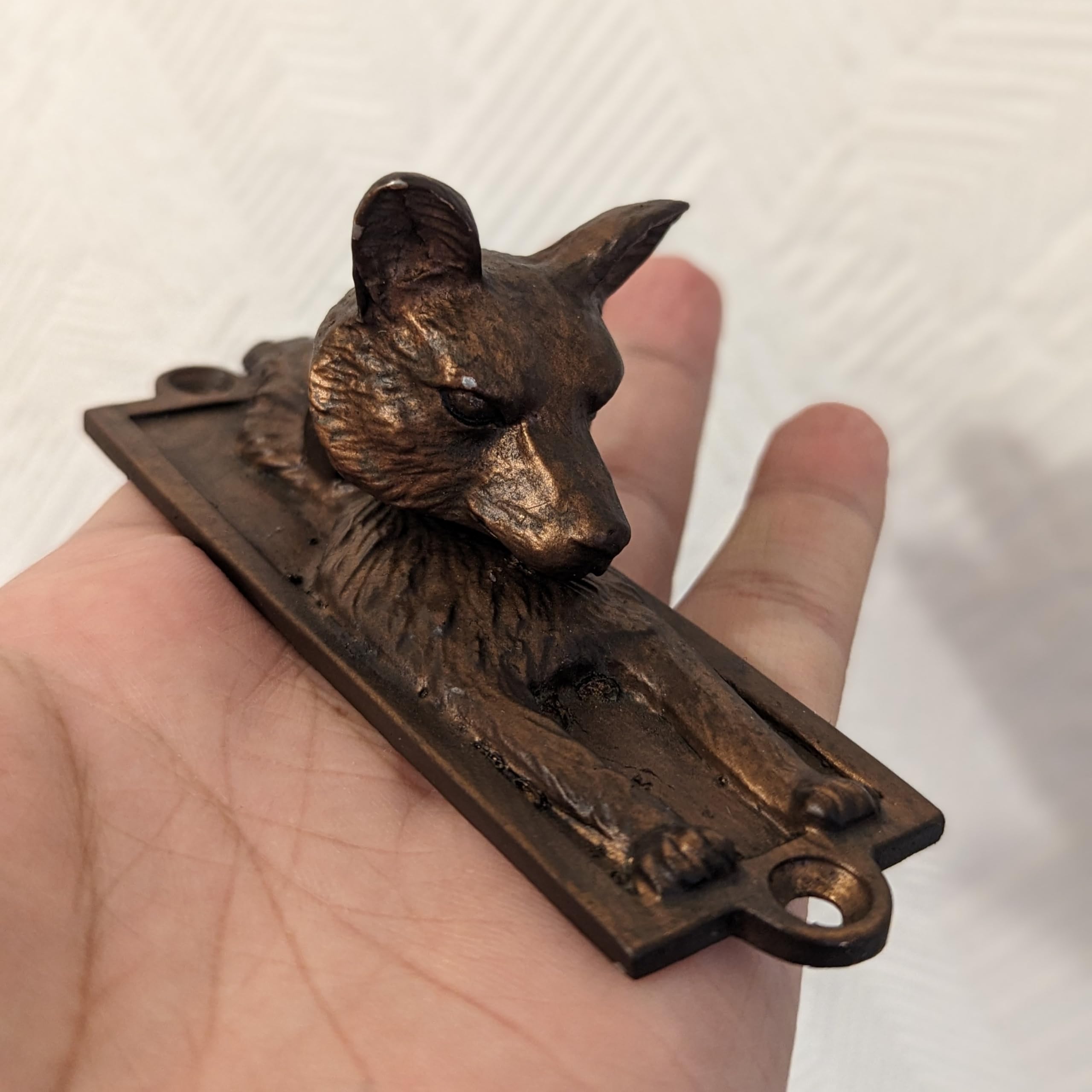 Metal Bronze Fox Head Knocker Door Knocker Vintage Bronze Finish Country Shabby Chic