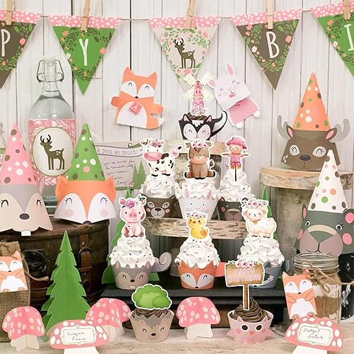 Miniatura 6 de MEMOVAN Decoración para tartas de granja, 14 piezas de animales de granja, pollo, oveja, cerdo, vaca, cupcakes, decoración de pasteles de vaca para