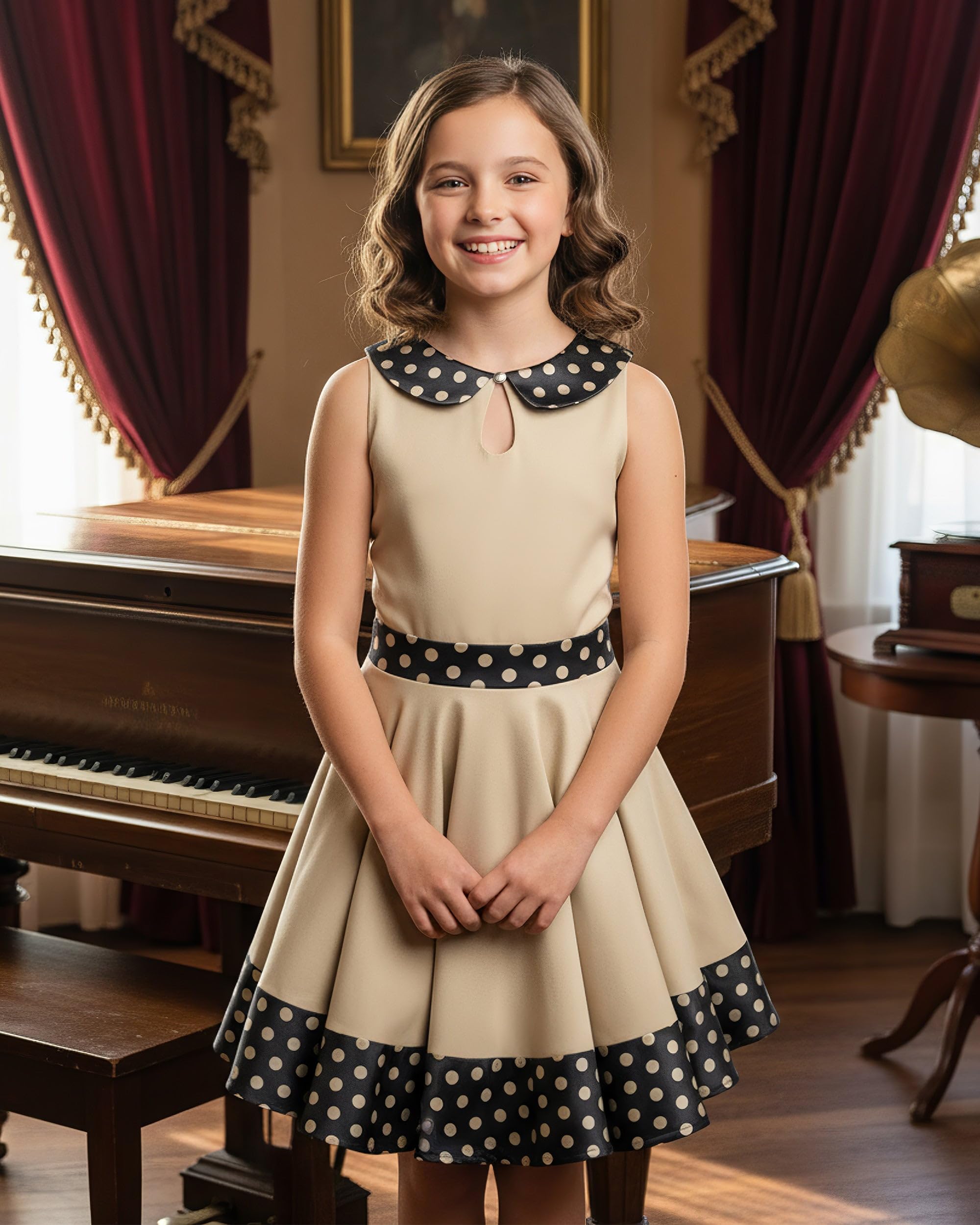 BlackButterfly Enfants Robe Années 50 Vintage à Pois 'Zoey'