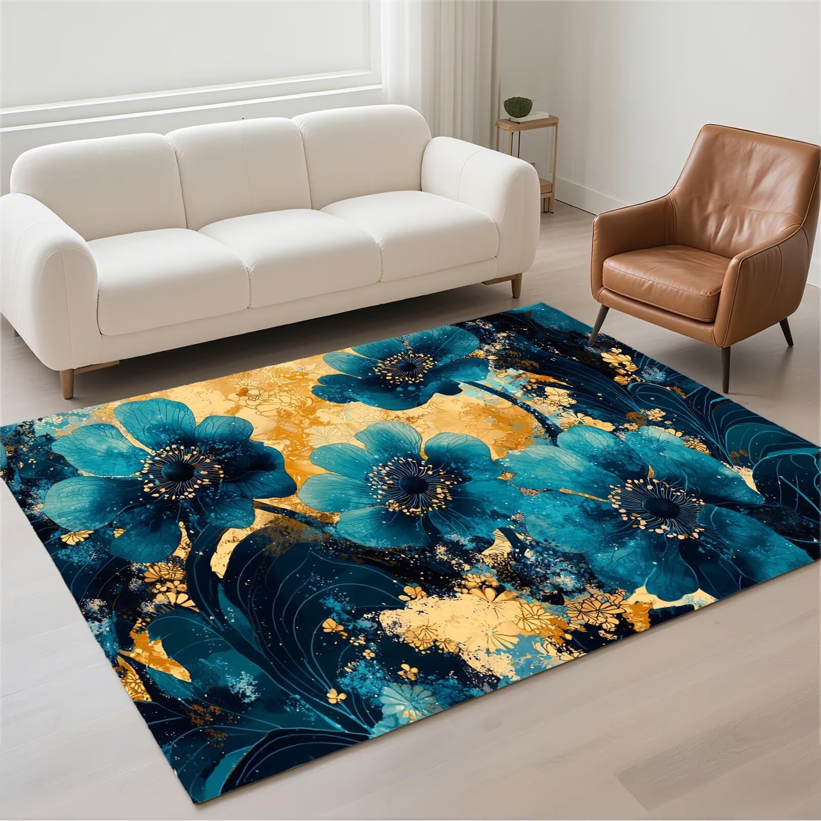 Tapis de couloir lavable en pile bouclée douce et envers antidérapant 13-1228