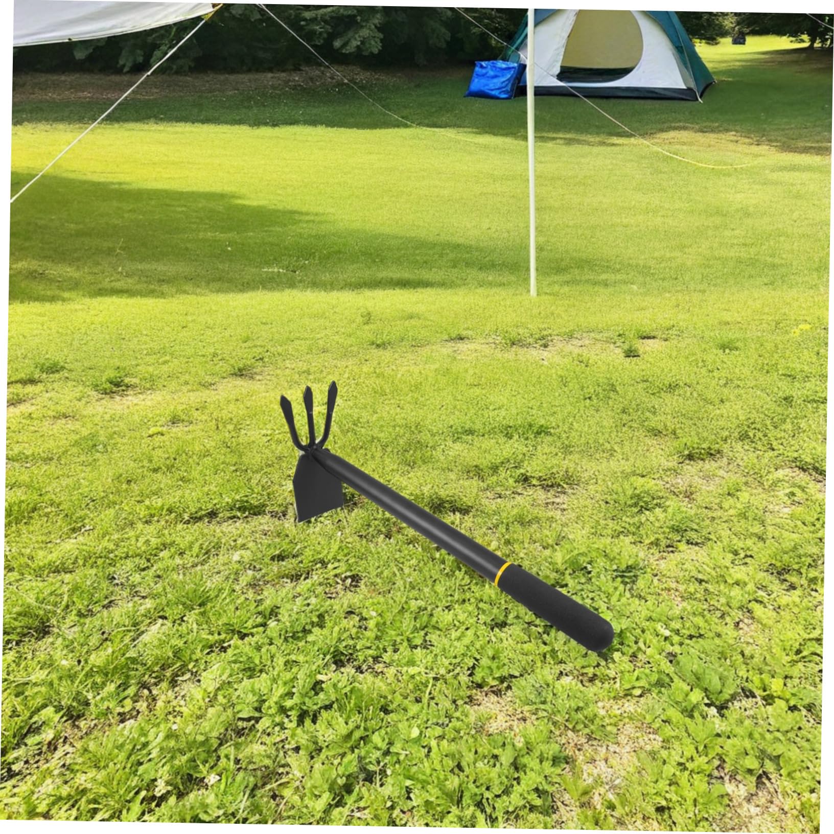 HANABASS Sarchiatore da Giardino in Acciaio al Manganese, Utensile a Doppia Testa, Monoblocco, Antiruggine, per Orto e Coltivazione del Terreno