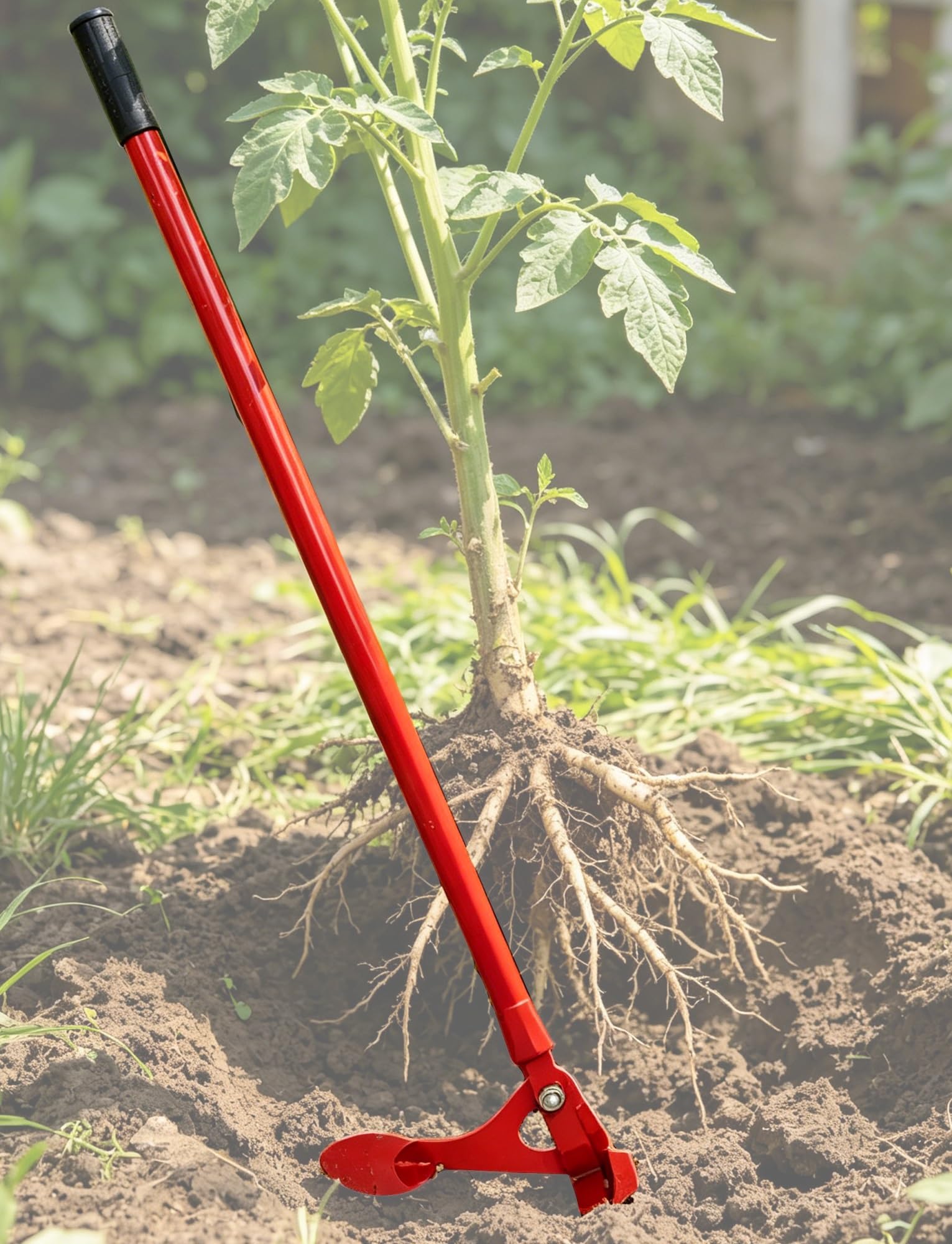 Extracteur de racines d'arbre portable, arracheur de souches manuel avec pince réglable et poignée antidérapante, outil d'extraction de poteaux de clôture et de jeunes arbres