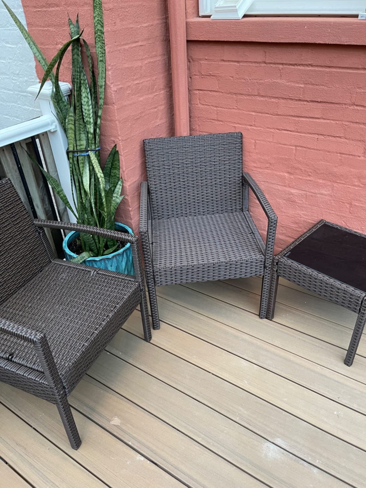 22/mo Finance 3 Pieces Patio Furniture Set, Front Porch Furniture