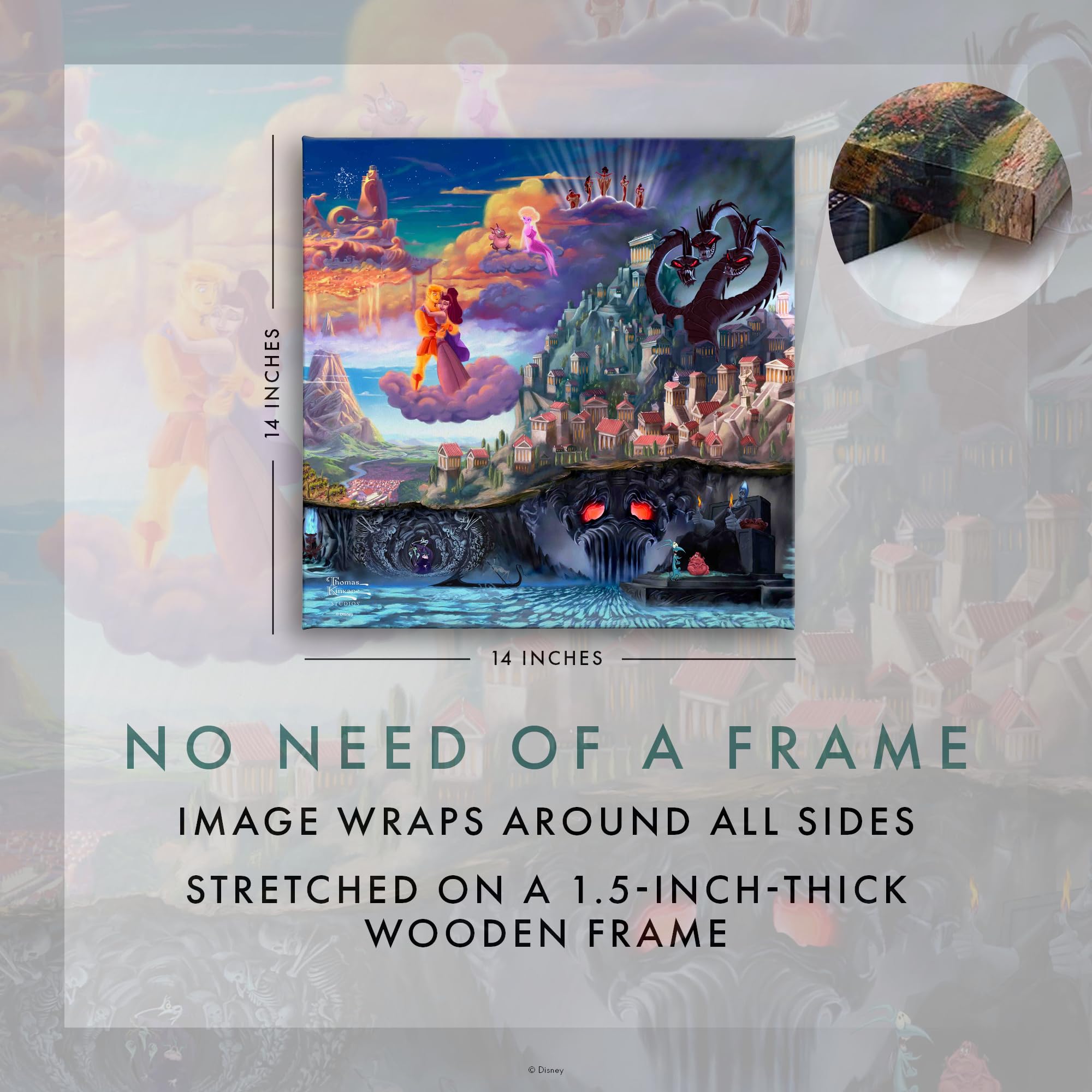 Amazon.com: Thomas Kinkade Disney Hercules Gallery Wrapped Canvas