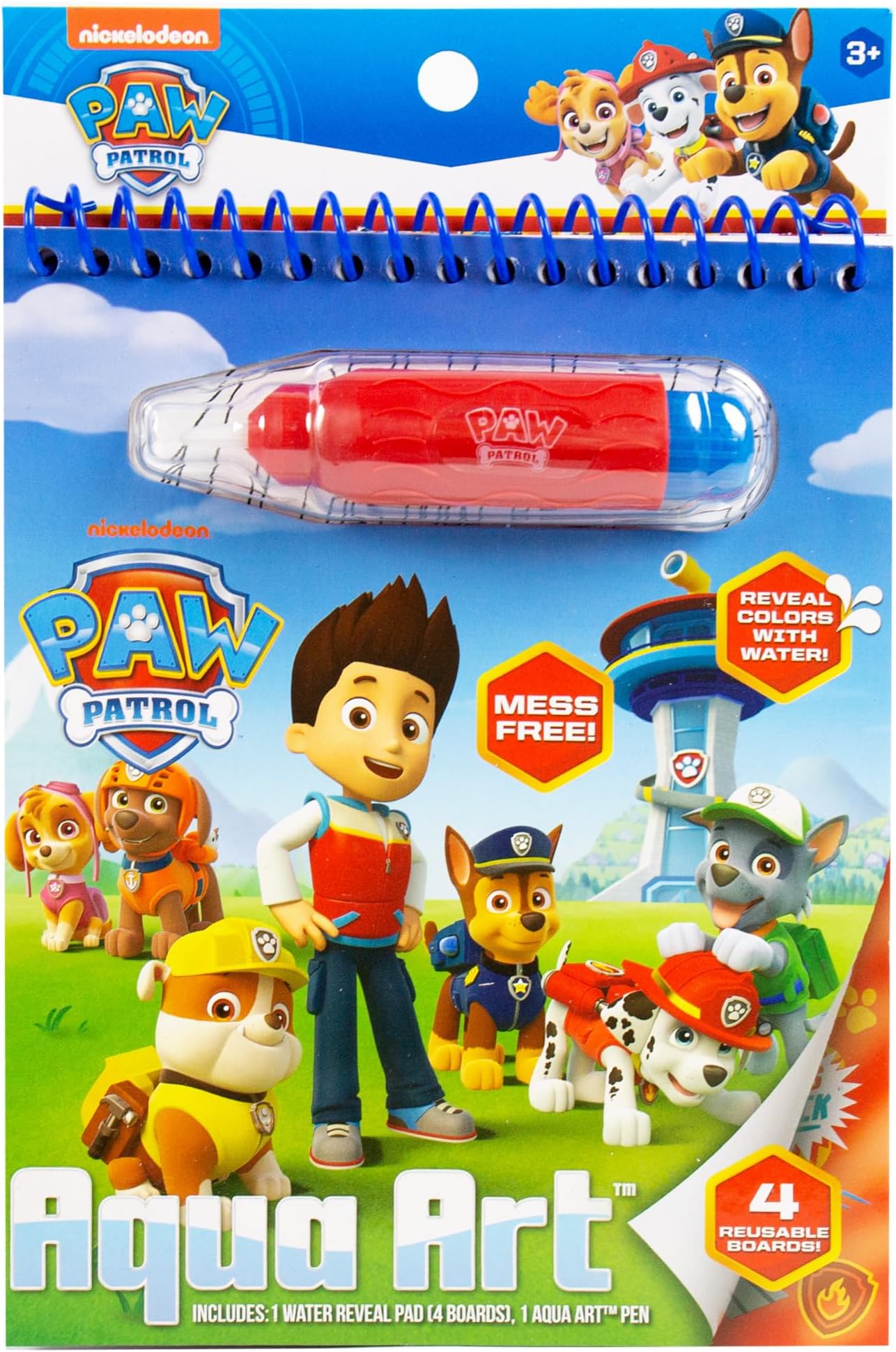 Paw Patrol Aqua Art, Includes 4 Reusable Pages of Water Art & Water Pen, Color with Water Book, Water Reveal Activity Book, Paint with Water Books, Water Doodle Book, Reusable No-Mess Art Book