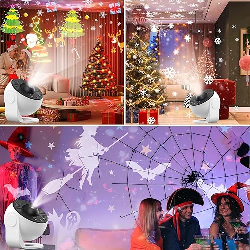 Miniatura 6 de Proyector de galaxias con luces de estrella para dormitorio, 13 discos de galaxia 4K, planetario, cielo nocturno, proyector de luz para niños,