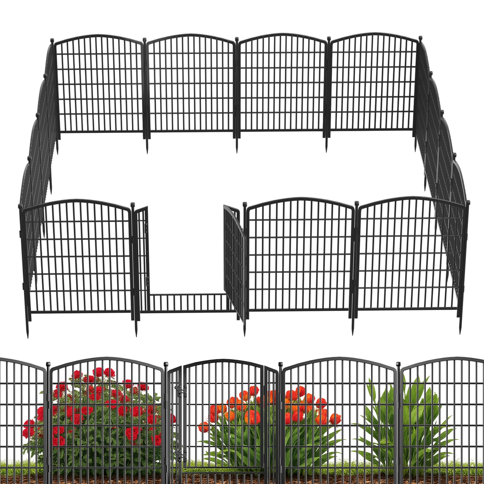 Gatkitom Garden Fence with Gate