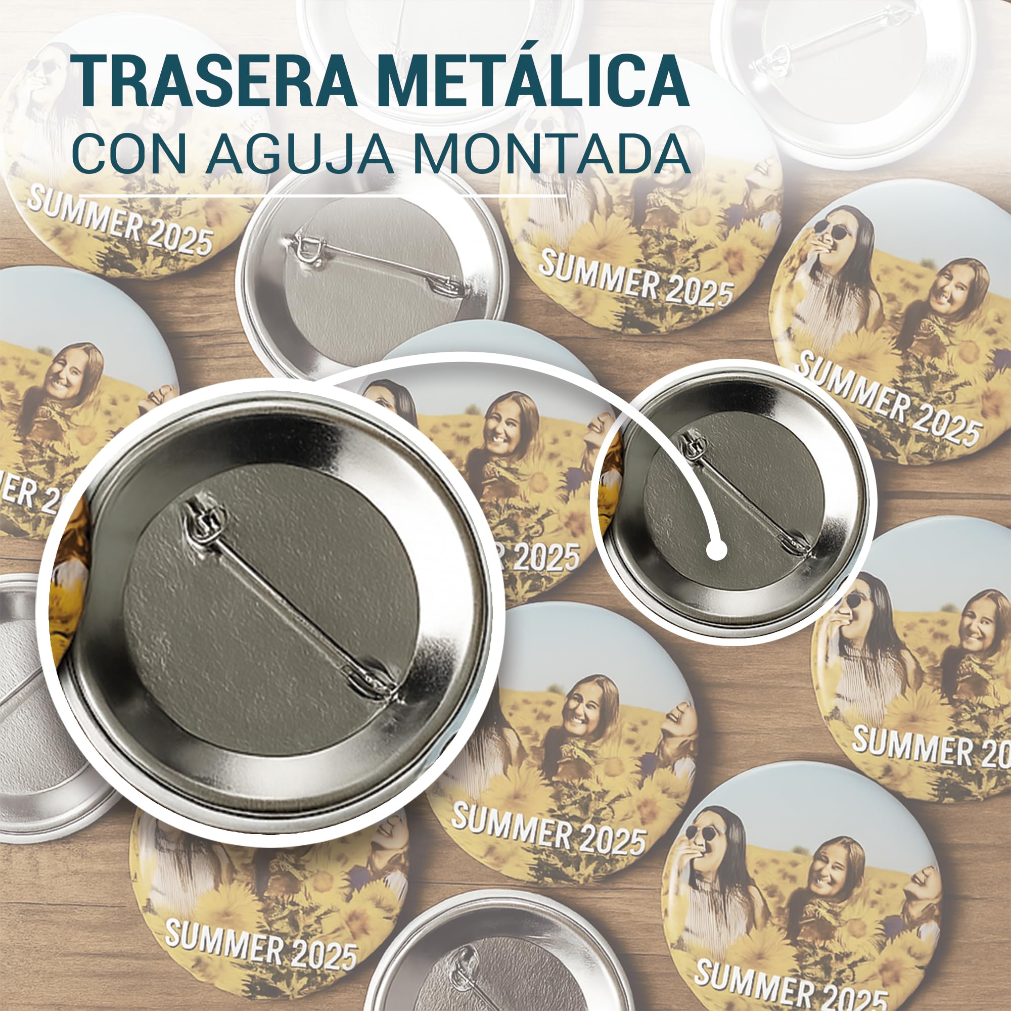 Chapa Personalizada 59mm Pin para Eventos 15 Unidades Pack Despedida Soltera Recuerdos Boda Graduación