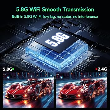 Wireless HDMI Transmitter and Receiver 2.4G+5G 165FT/50M,Plug&Play 4K HDMI Inalambrico Adapter with LED Display for Streaming Audio Video Files from Laptop/Desktop to HDTV/Projector/Monitor