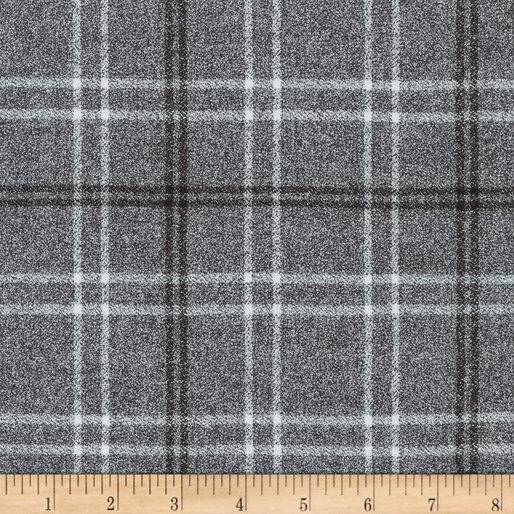 Kaufman Mammoth Flannel Plaid Pepper, Fabric by the Yard