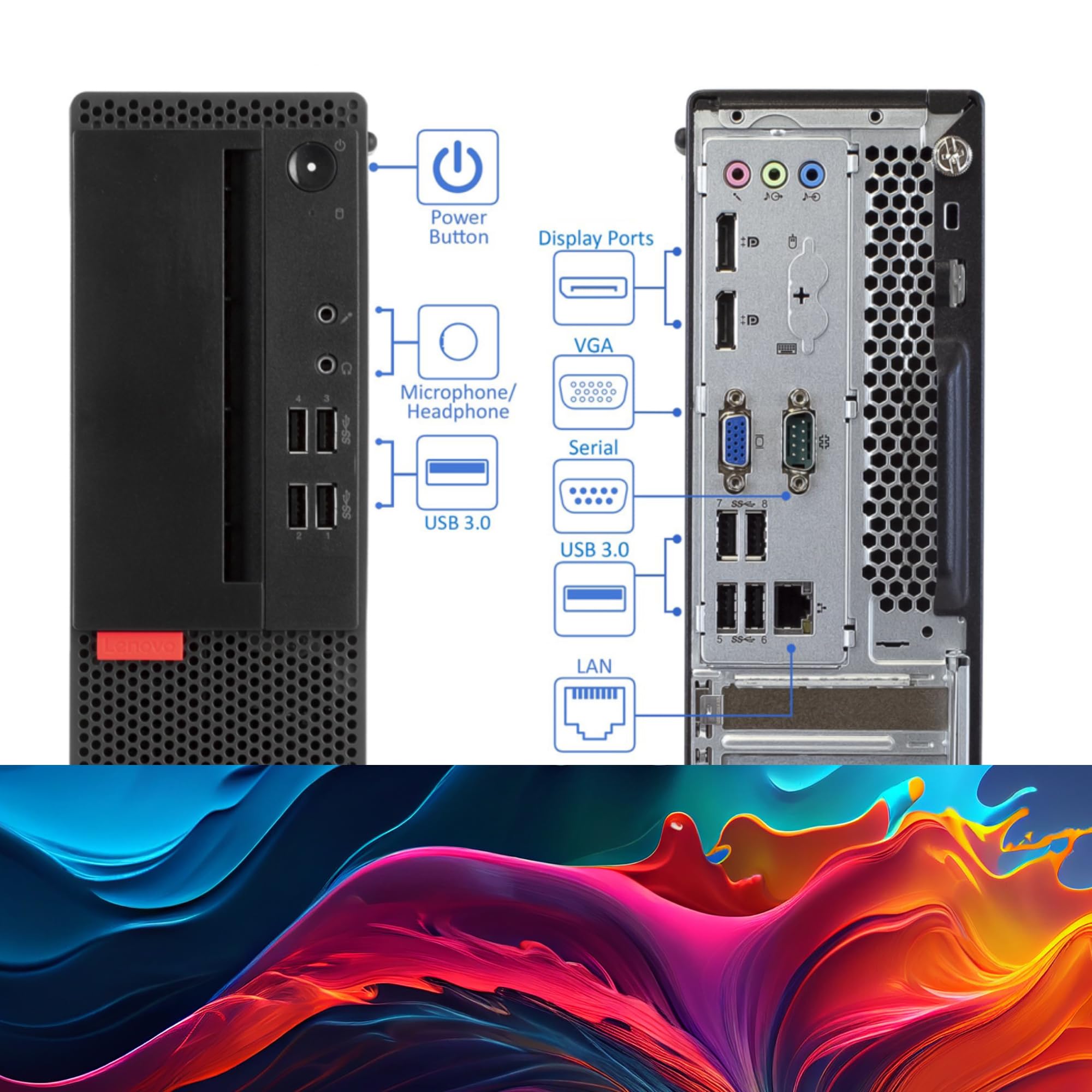 Lenovo, Postazione Completa, Pc Desktop Intel i5-6500 4 Core, Ram