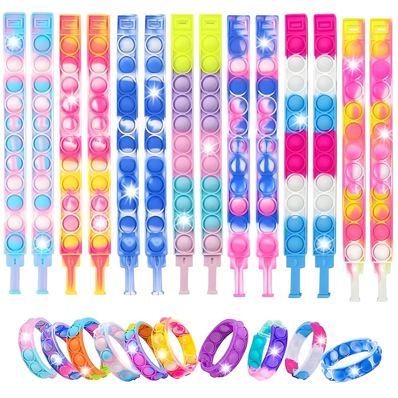 Bracelets Pop It Jouets Anti-Stress Fidget Toys - Bracelet Réglable