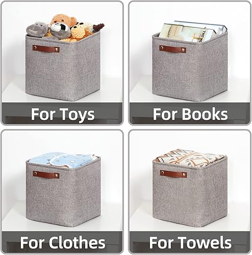 Miniatura 6 de HNZIGE Cesta de almacenamiento plegable, (4 unidades) cestas de almacenamiento para organizar estantes, cestas de tela para almacenamiento, cesta de