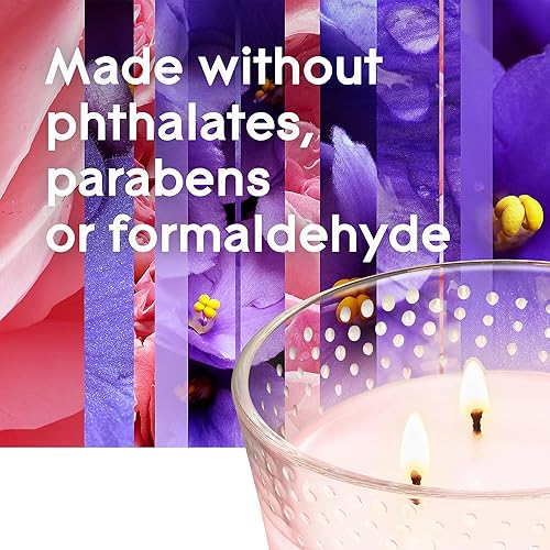Miniatura 6 de Glade Tarro de vela perfumado de 3 mechas, Rose & Bloom, fragancia infundida con aceites esenciales, 6.8 onzas