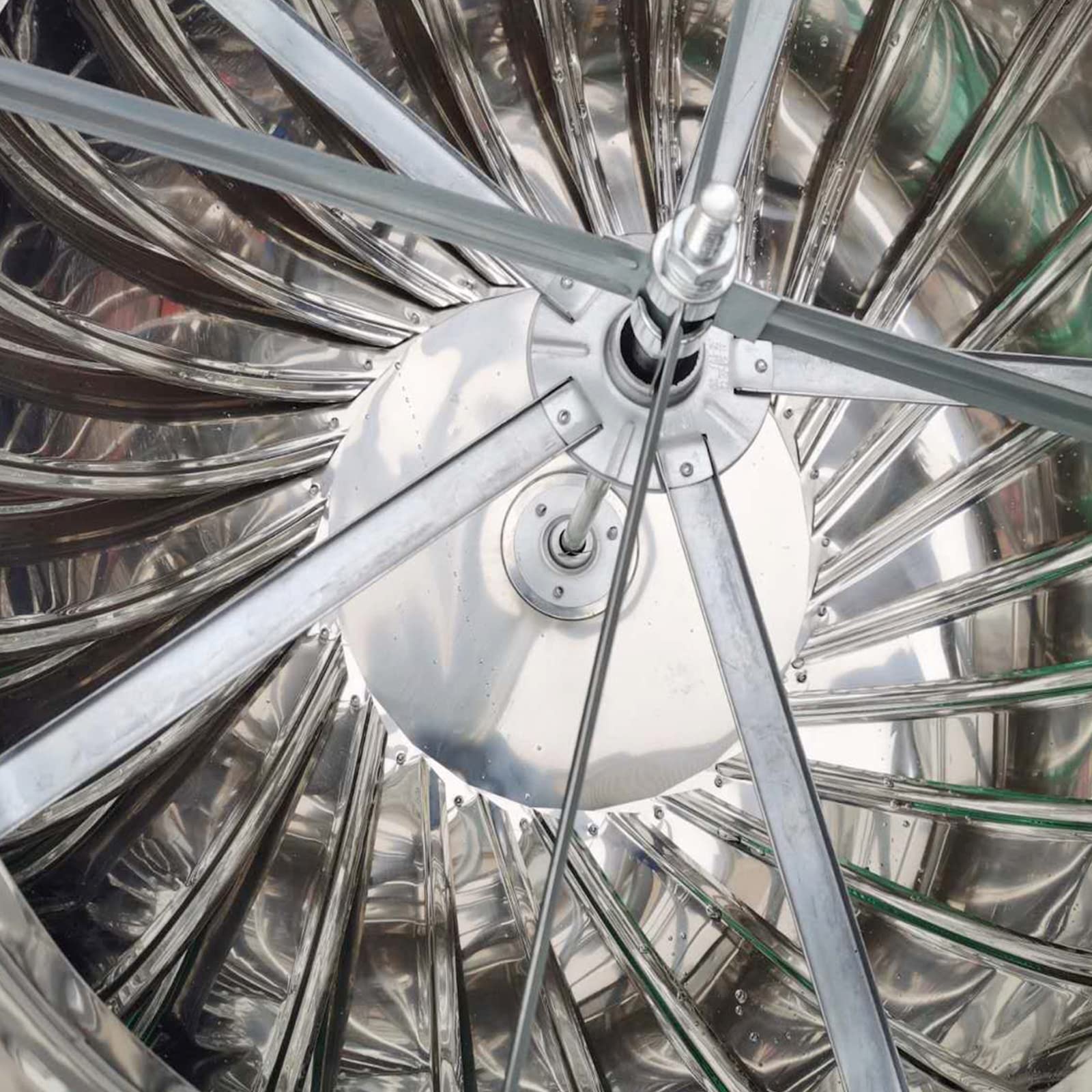 Ventilatore rotante per canna fumaria, in acciaio inox, tappo di ventilazione rotante per anti-spifferi e flusso d'aria migliorato