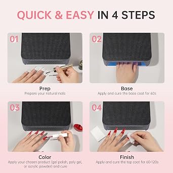 96W UV LED Nail Lamp, Plug-in UV Light for Gel Nails