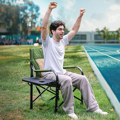 Miniatura 2 de Bliss Hammocks Asiento de director con calefacción de 24 voltios con 3 ajustes de calor, silla de campamento plegable portátil de 21 pulgadas de