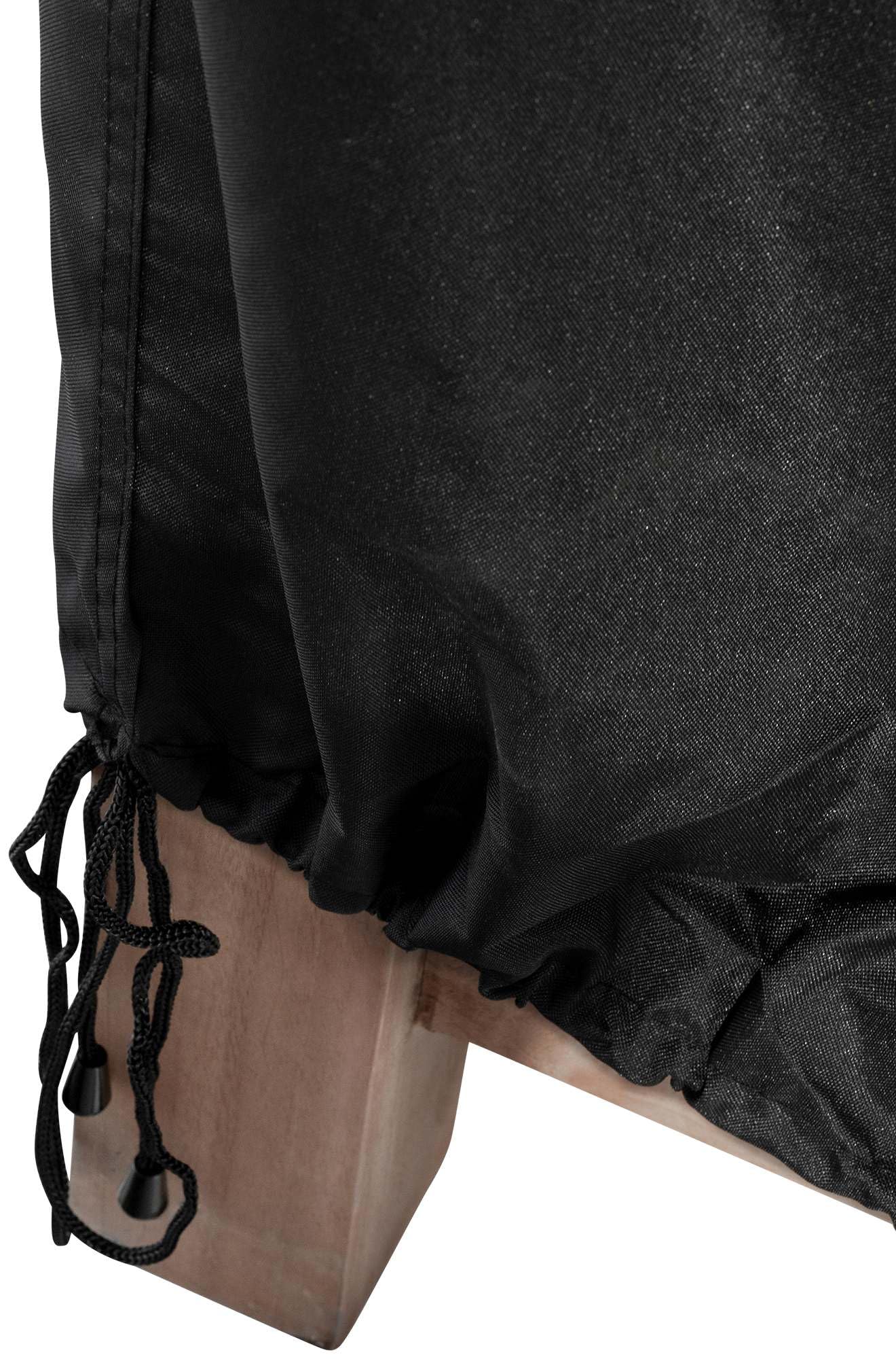 CLP Abdeckhaube Für Gartenbank 120cm I Schutzhülle Für Gartenmöbel I Wetterbeständige Hülle Mit 126x71x76 cm, Farbe:schwarz