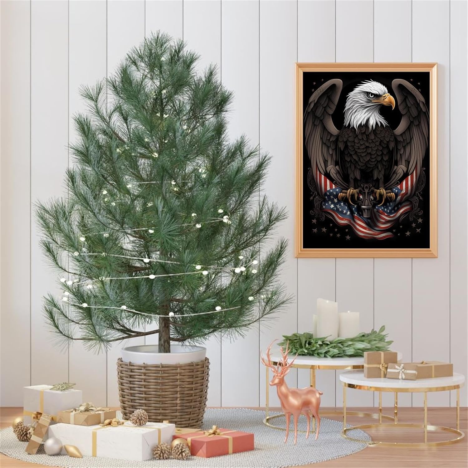 Worihut Eagle Diamond Painting Kits for Adults, 5D DIY Full Round Diamond Art with Accessories & Tools,Wall Decoration Crafts for Home Wall Decor Valentine's Day Gifts 18x24 Inch