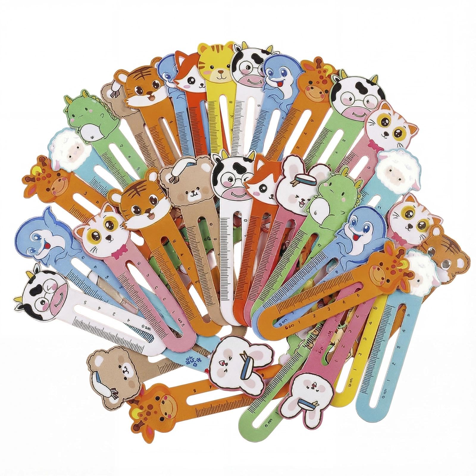200Pcs Animal Bookmarks for Kids, Cute Animal Reading Bookmark with Ruler for Children, Personalised Book Markers, Bulk Classroom Rewards, Teacher Supplies, School Gifts, Reading Incentives