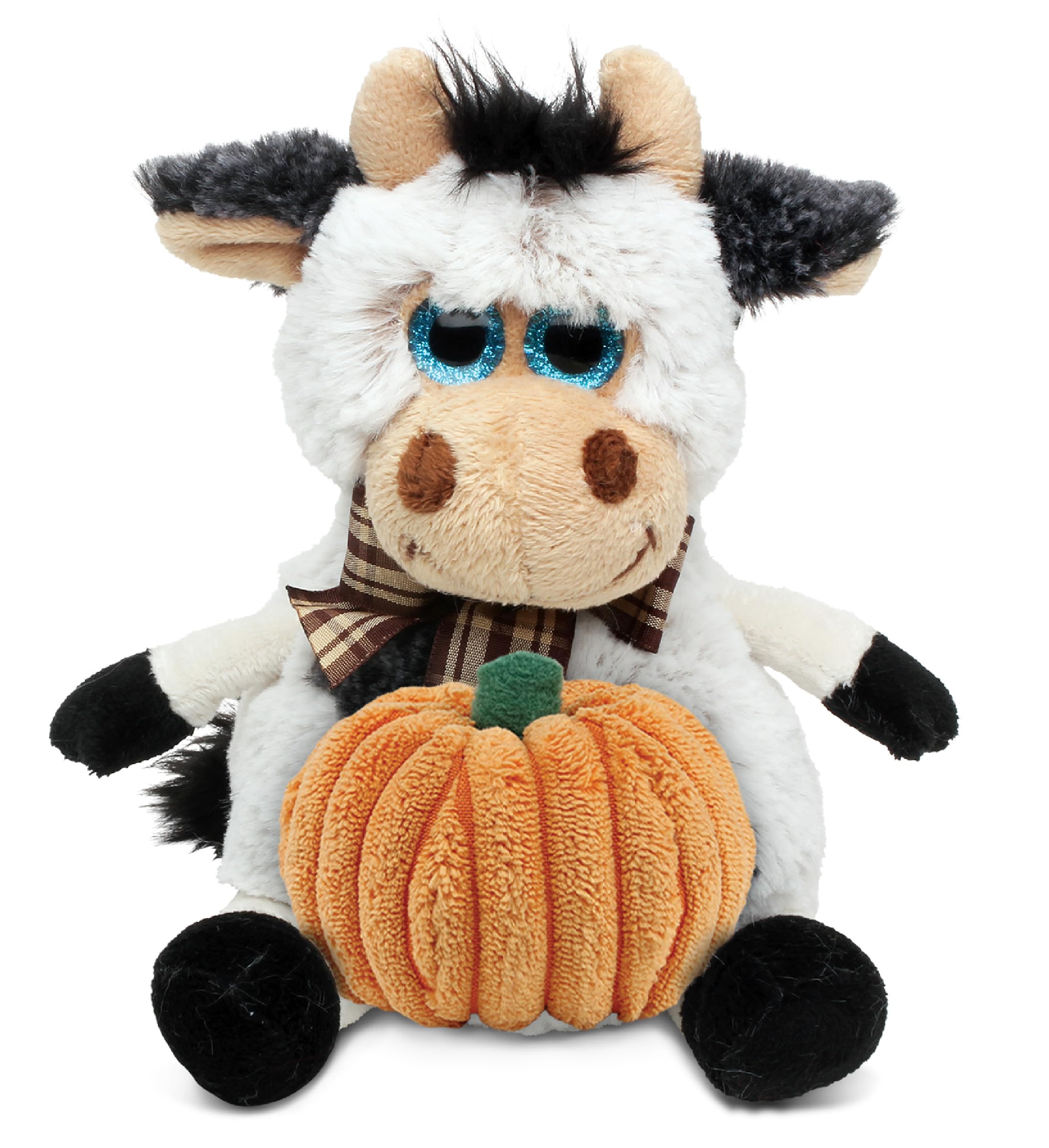 DolliBu Cow Stuffed Animal With Pumpkin - 6 Inch Super Soft Personalized Plush Toy