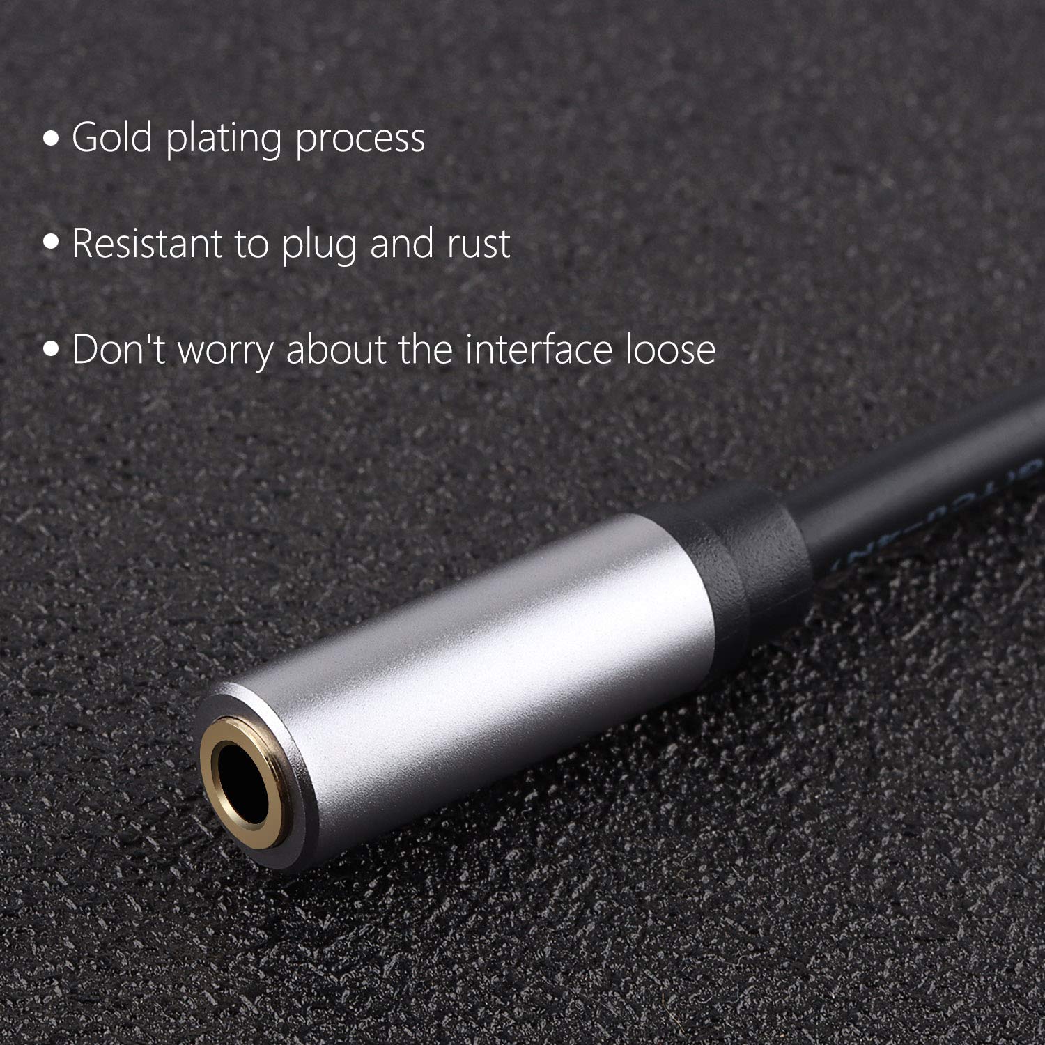 3,5 mm Buchse auf Buchse Adapterkabel TRS Stereo Audio AUX Stecker Cod für Kopfhörer, Auto, HiFi – 15 cm (6 Zoll) (grau)