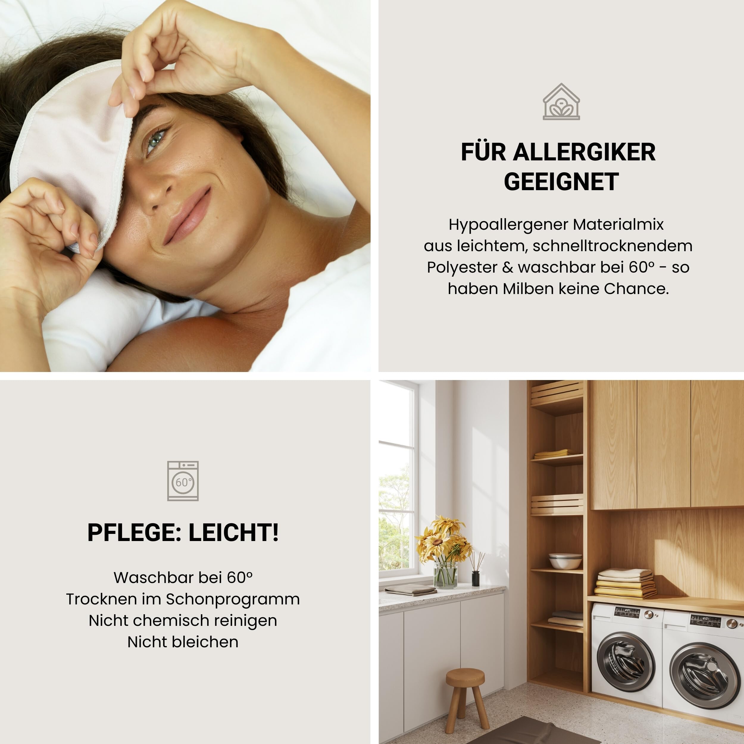Schiesser 4-Jahreszeiten Bettdecke Lykke | 2-teilige Steppdecke mit Druckknöpfen | Sommerdecke & Übergangsdecke kombinierbar | Oeko-TEX® Standard 100 135x200 cm