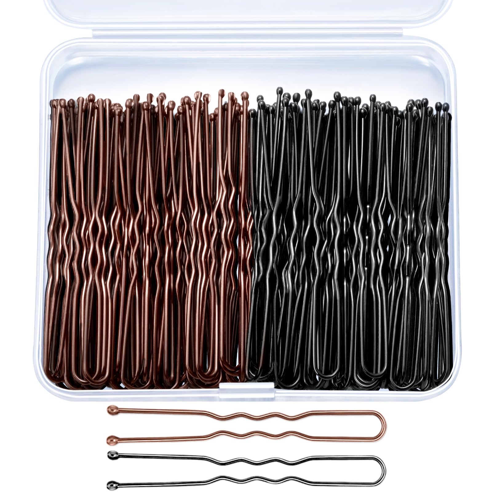 TsMADDTs Haarnadeln in U-Form, 100 Stück, für Damen und Mädchen, mit Box