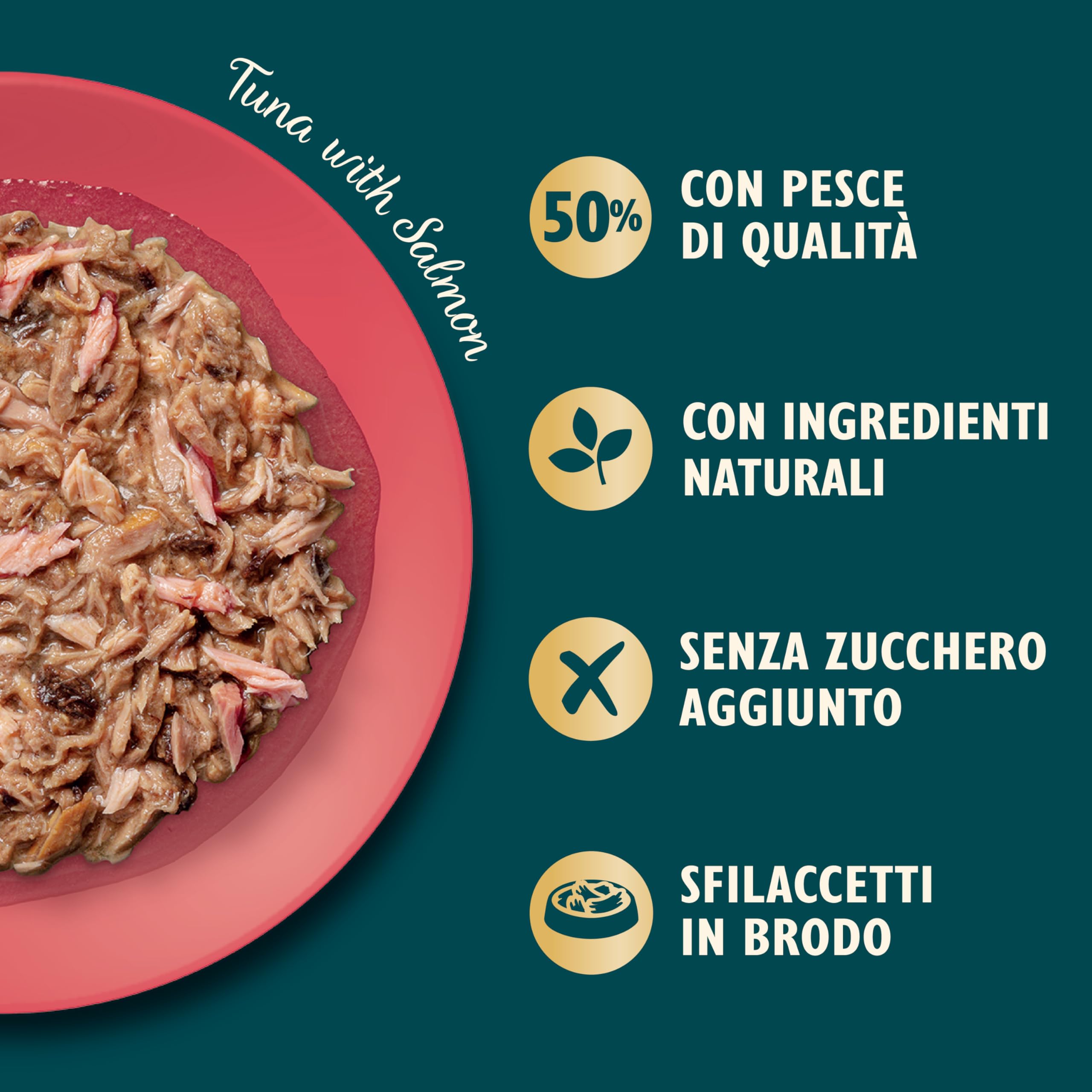 Lily's Kitchen Realizzato con ingredienti naturali filetto per gatti adulti con tonno e salmone 24 x 70 g
