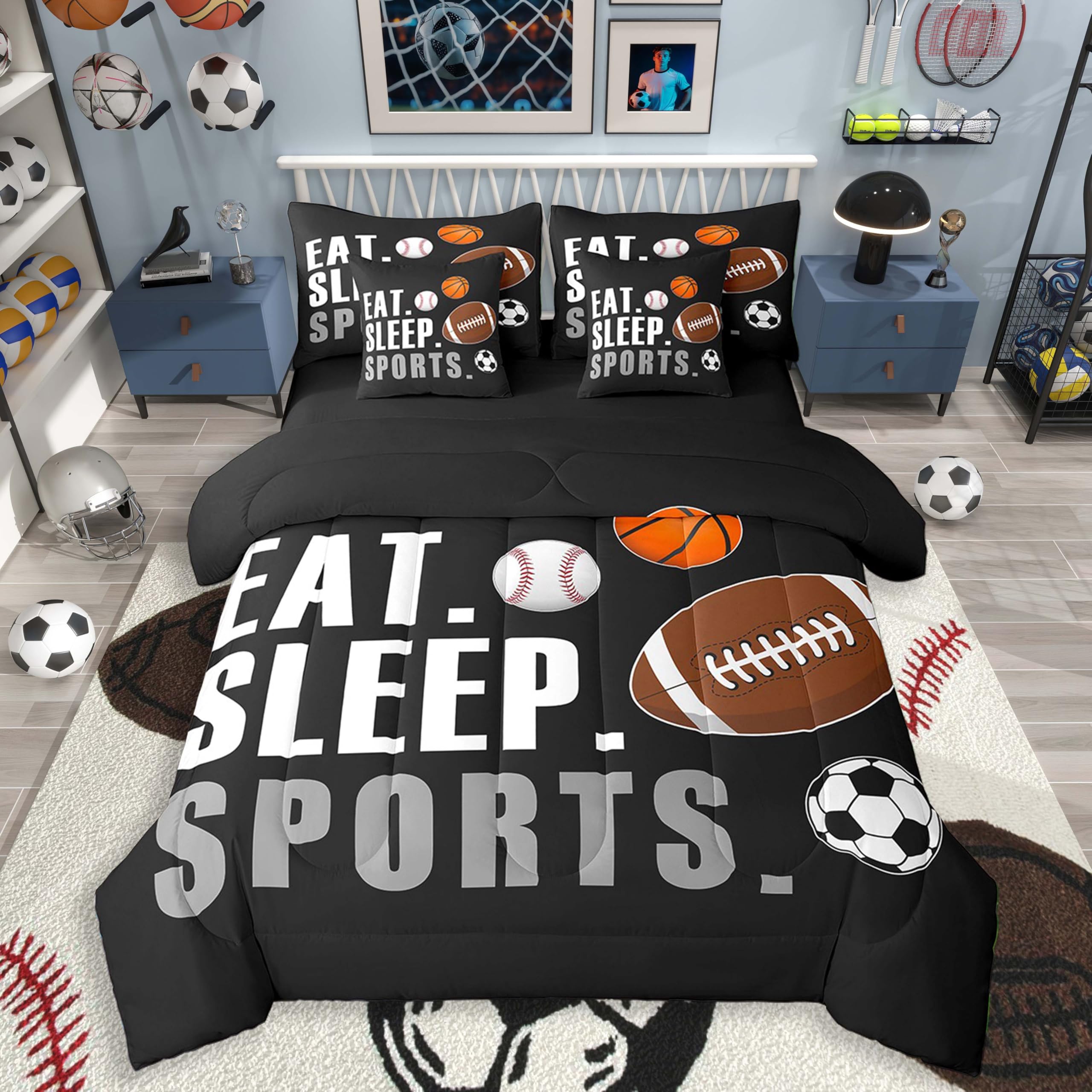 Feelyou Sports Comforter Set Full Size Kids Boys Girls