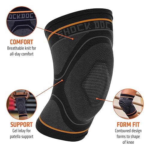 Miniatura 2 de Manga de compresión de rodilla manga de apoyo de rodilla Shock Doctor's  Alivia el dolor de artritis, tendinitis y lesiones de alineación de rótula
