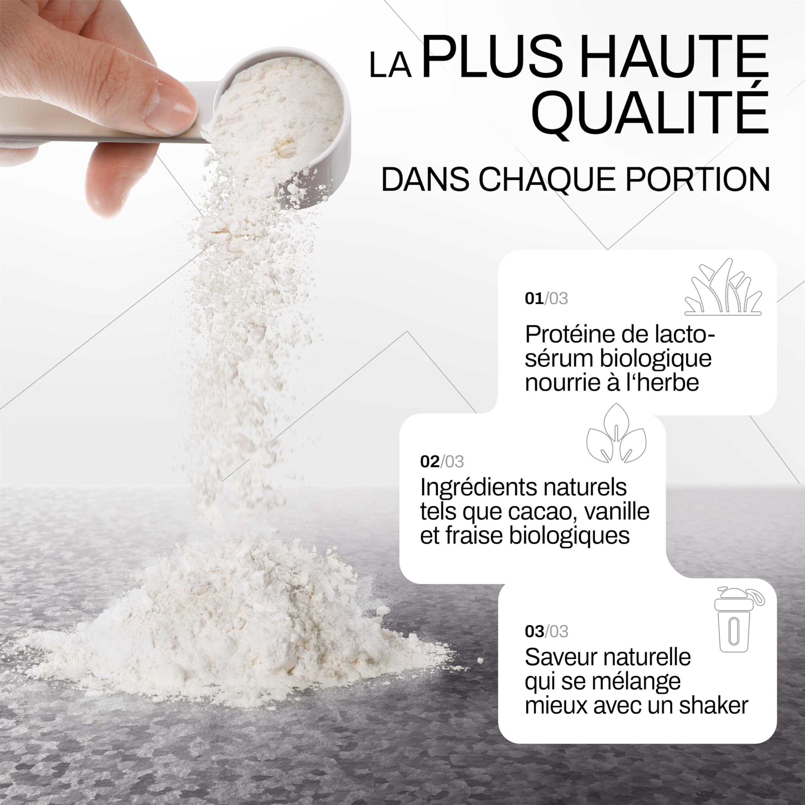 ORGAINIC Protéine Whey - Whey de Vaches Nourries à l'Herbe - Contient des Acides Aminés Essentiels et non-Essentiels et BCAA pour la Prise de Muscle - Traité à Froid, sans OGM - 1000g, Nature