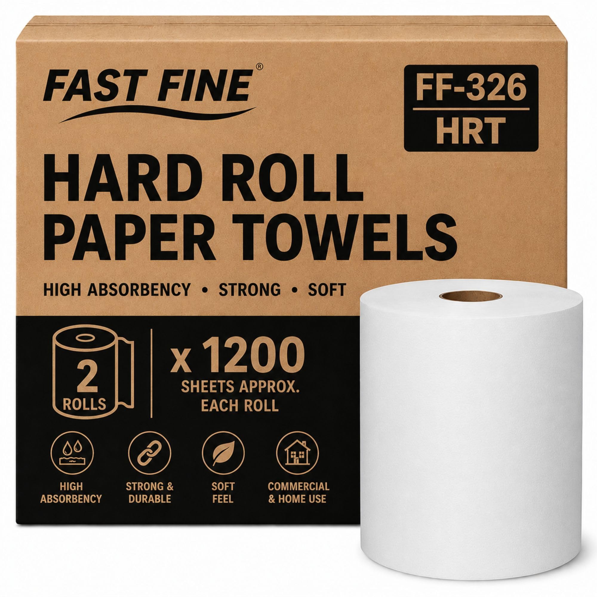Fast Fine (1 kg) HRT Kitchen Tissue/Towel Paper Roll (Pack of 2) 100% Biodegradable Virgin Tissue Paper Eco Friendly Soft Highly Skin-Friendly Tissue/Paper Towel.-image-3