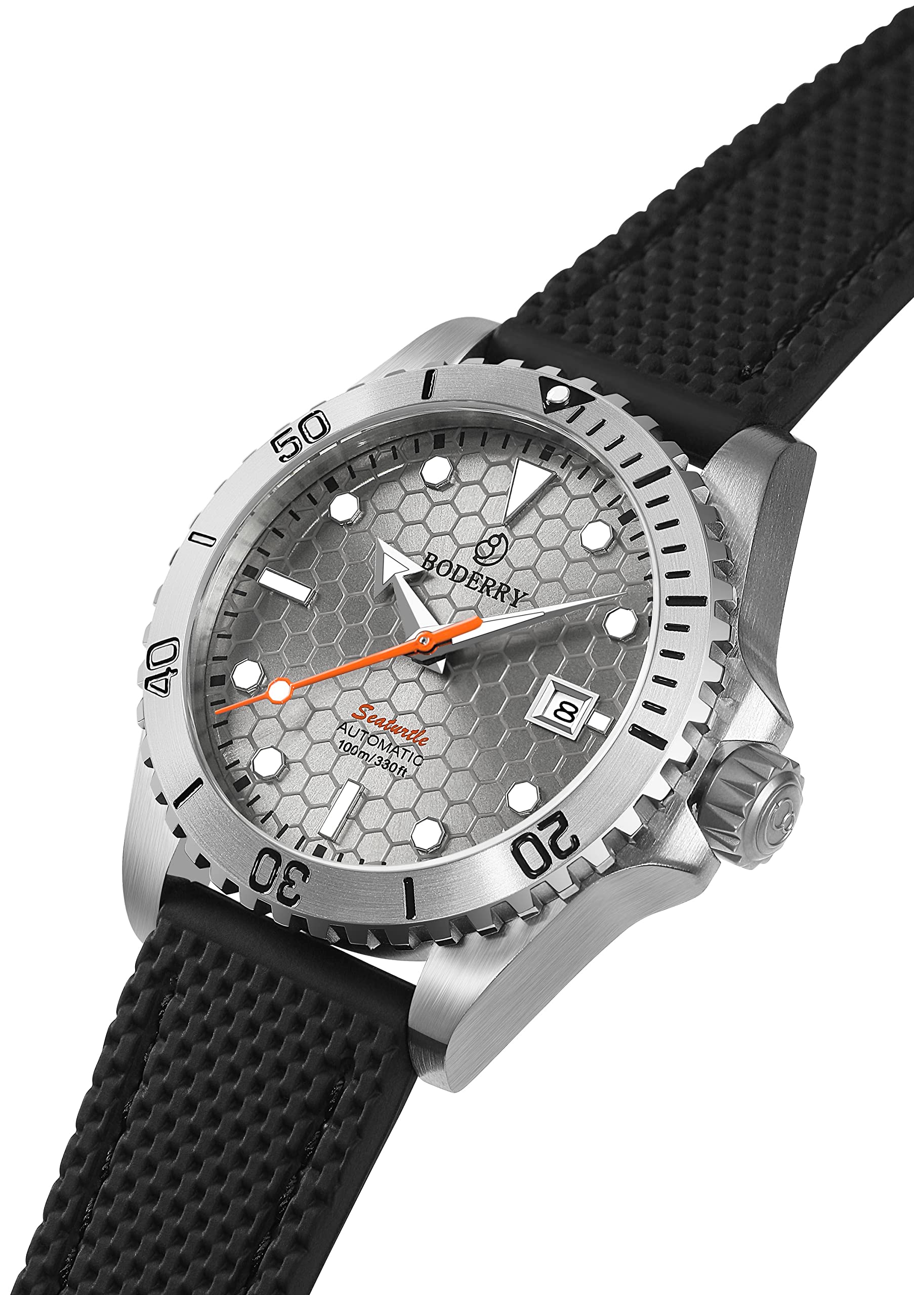 BODERRY Męski automatyczny zegarek nurkowy - japoński mechanizm, tytanowa obudowa, szafirowy kryształ, wodoodporny 100 m, Swiss Super-LumiNova, zakręcana korona