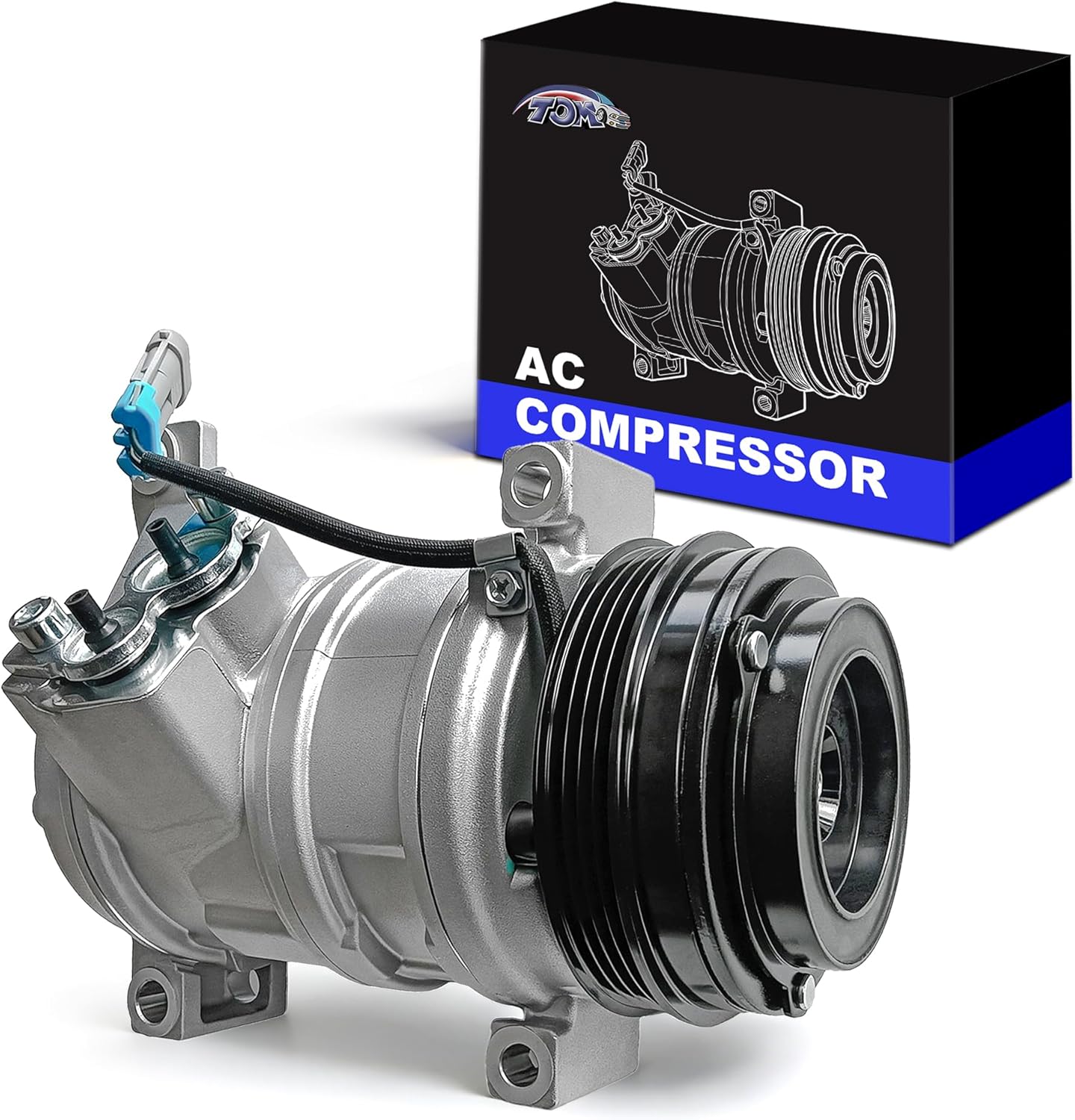 A/C Air Conditioner Compressor with Clutch Fits for Cadillac Escalade 2002 for Chevrolet Silverado 2000-2002 for GMC Savana 2003-2017 for GMC Sierra 2000-2002 for GMC Yukon XL 2000-2002 CO 29002C