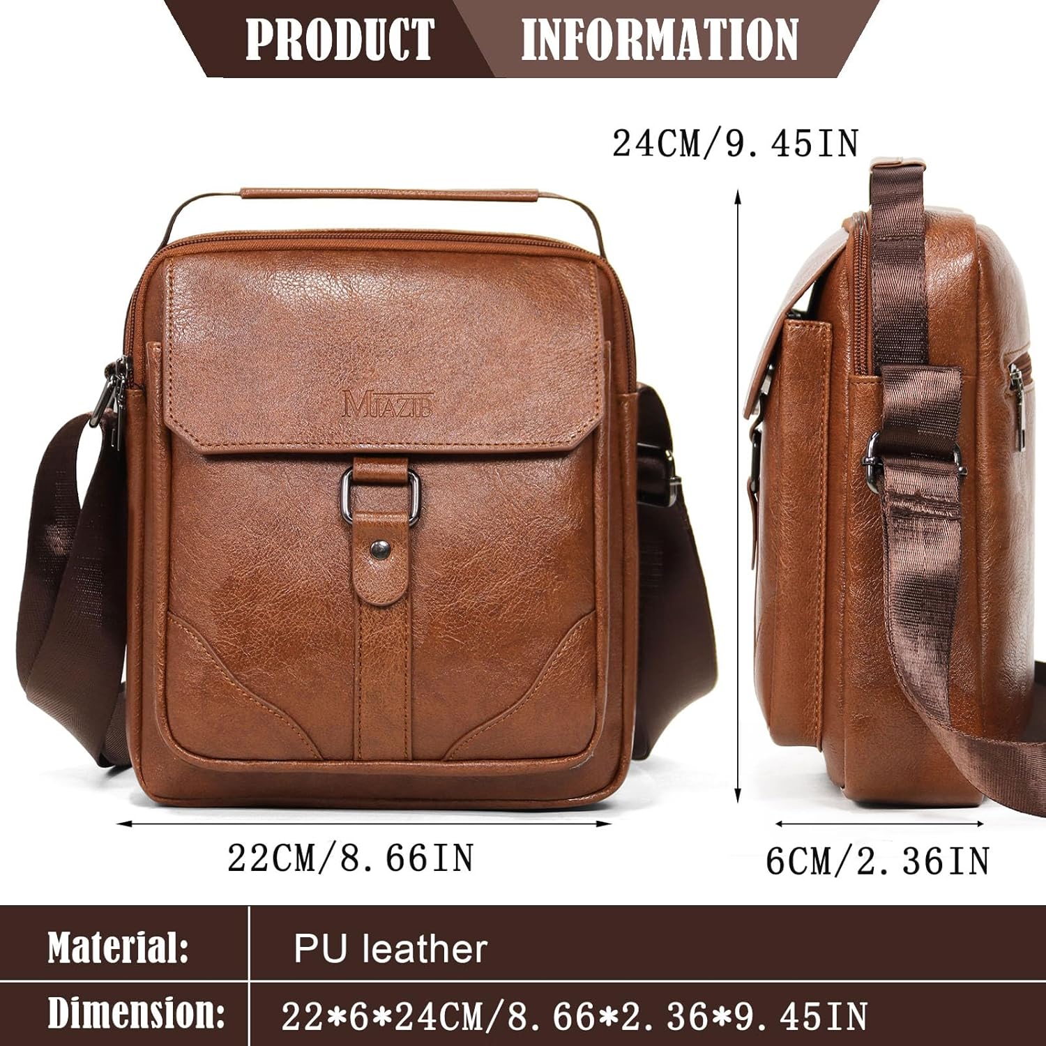 MIAZIB Shoulder Bag for Men Leather Man Bag Man Purse Crossbody Bags for Men Handbag Bag Messenger Satchel Travel bag - Image 5