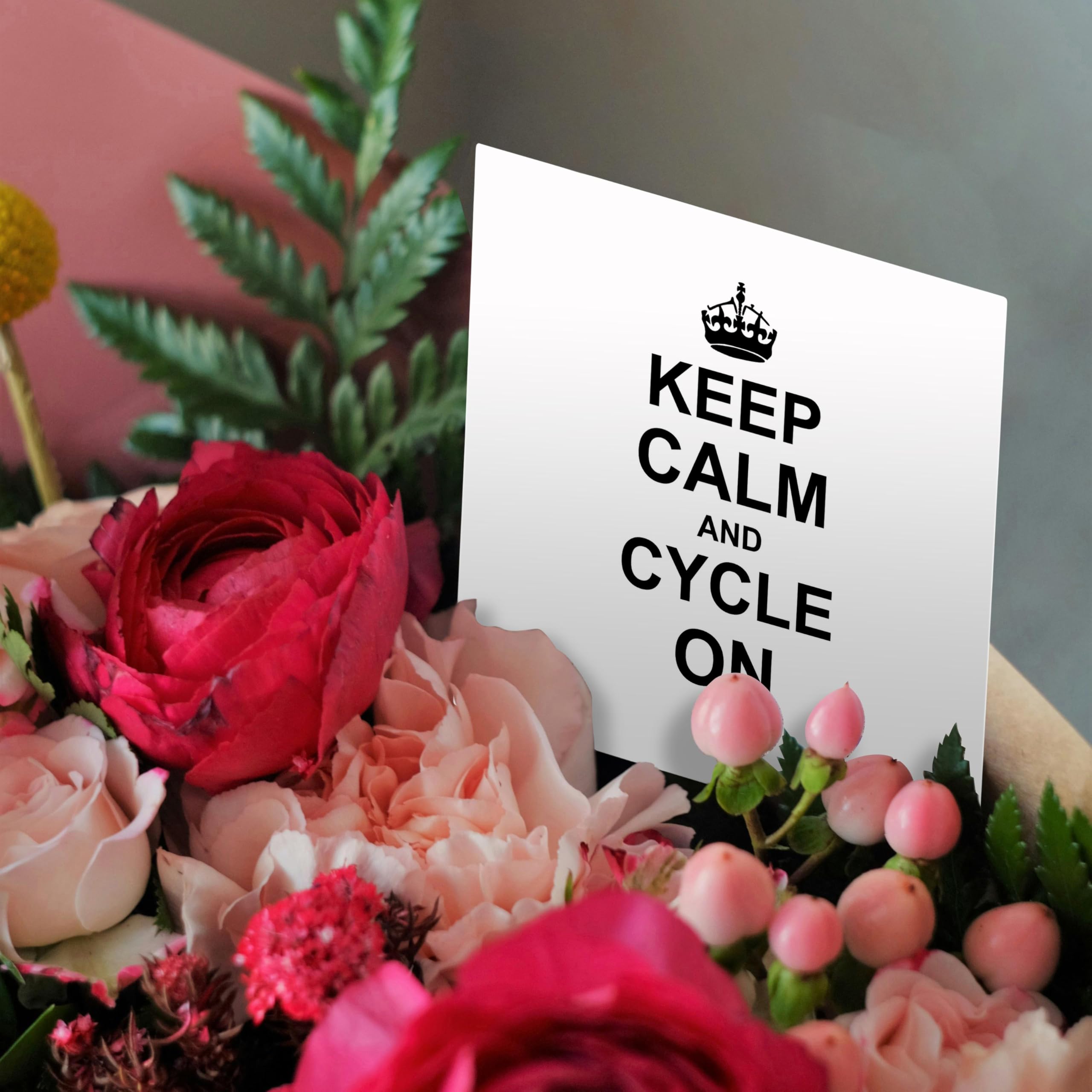 3dRose Grußkarte „Keep Calm And Cycle On“ – 15,2x15,2 Cm, Blanko, Mit Umschlag, Für Radfahrer