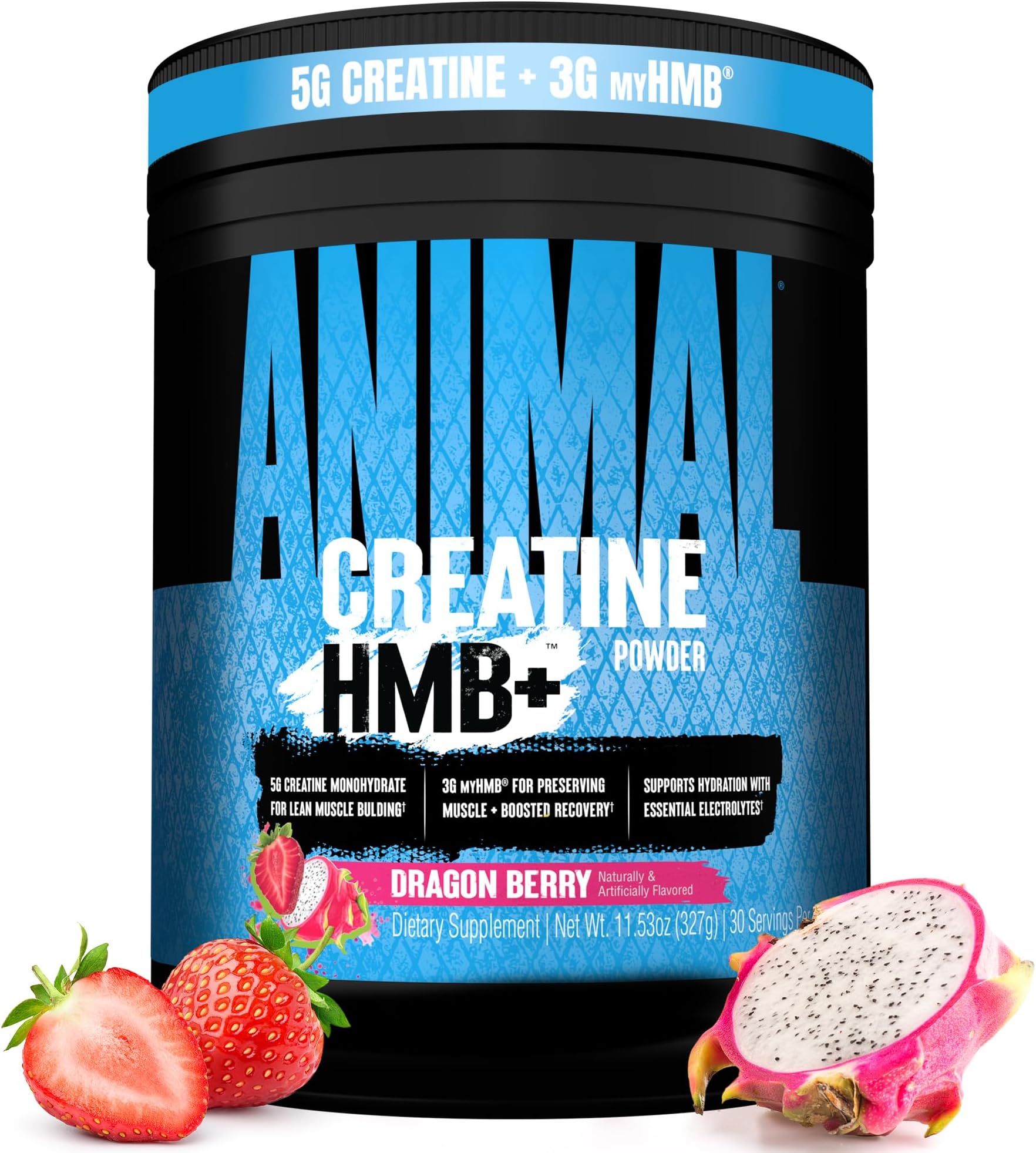 Creatine HMB Powder โ 3g myHMB + 5g Creatine with Electrolytes for Recovery & Daily Energy โ Dragon Berry Flavor, 30 Servings